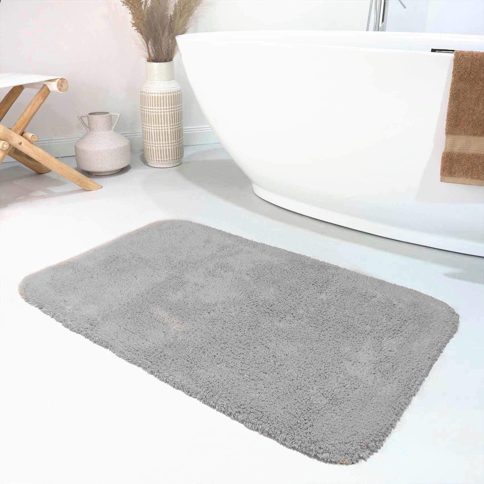 WECON HOME BASICS Badteppich Ole 100% Baumwolle Hellgrau