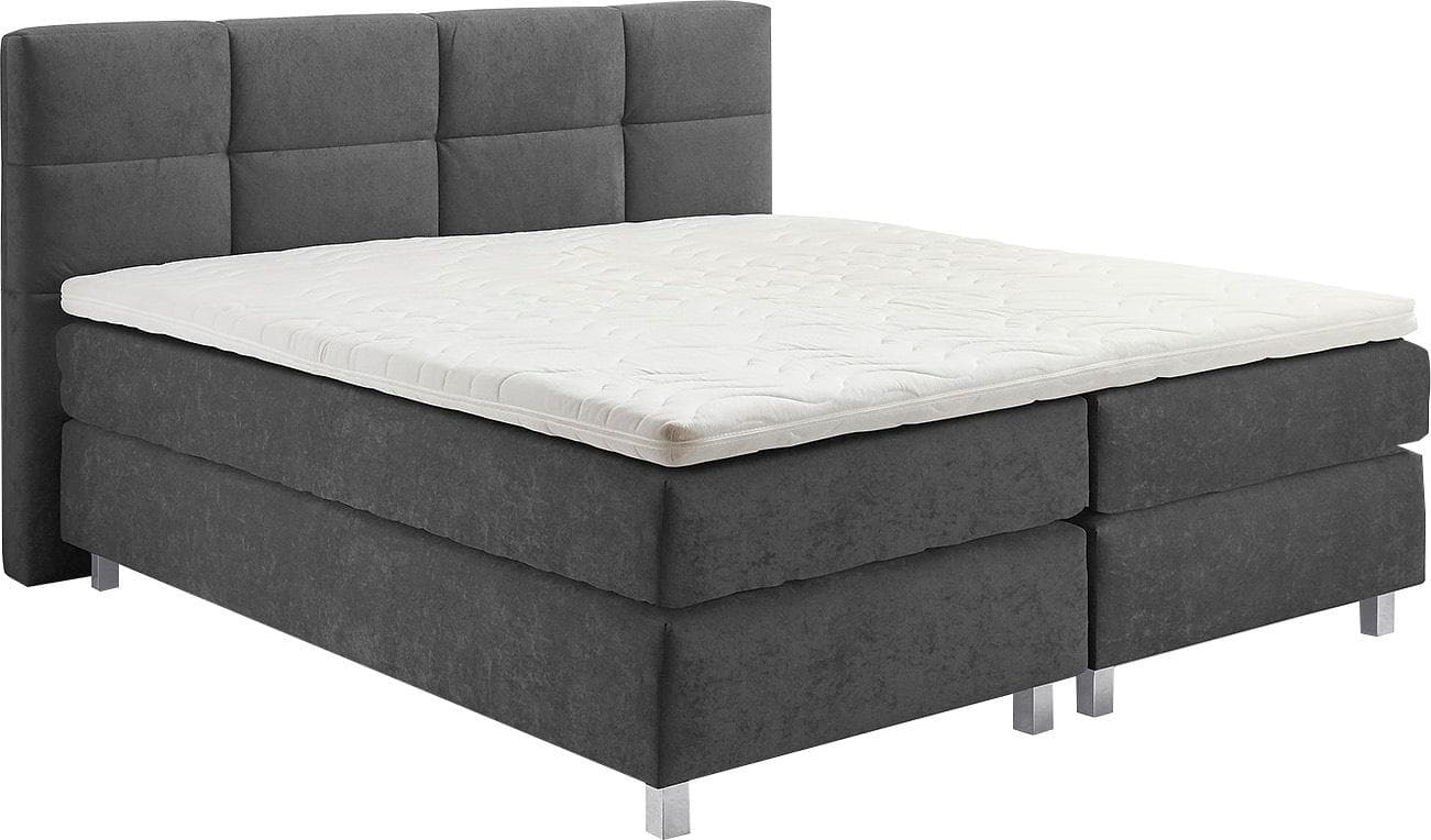 Westfalia Schlafkomfort Boxspringbett Anthrazit 160x200 cm