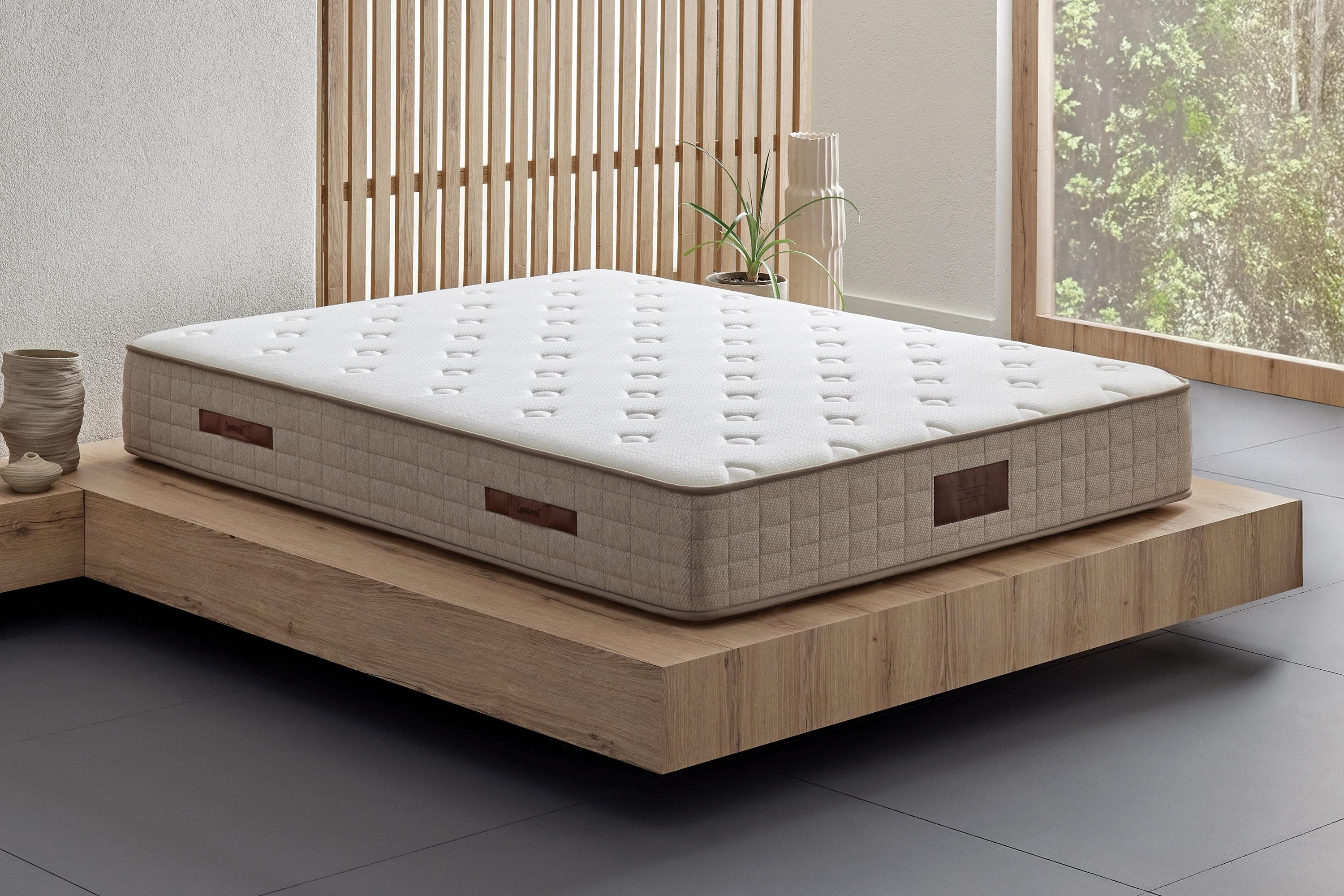 Yatas Bedding Majestät First Class Taschenfederkernmatratze Weiß H2 Wendbar
