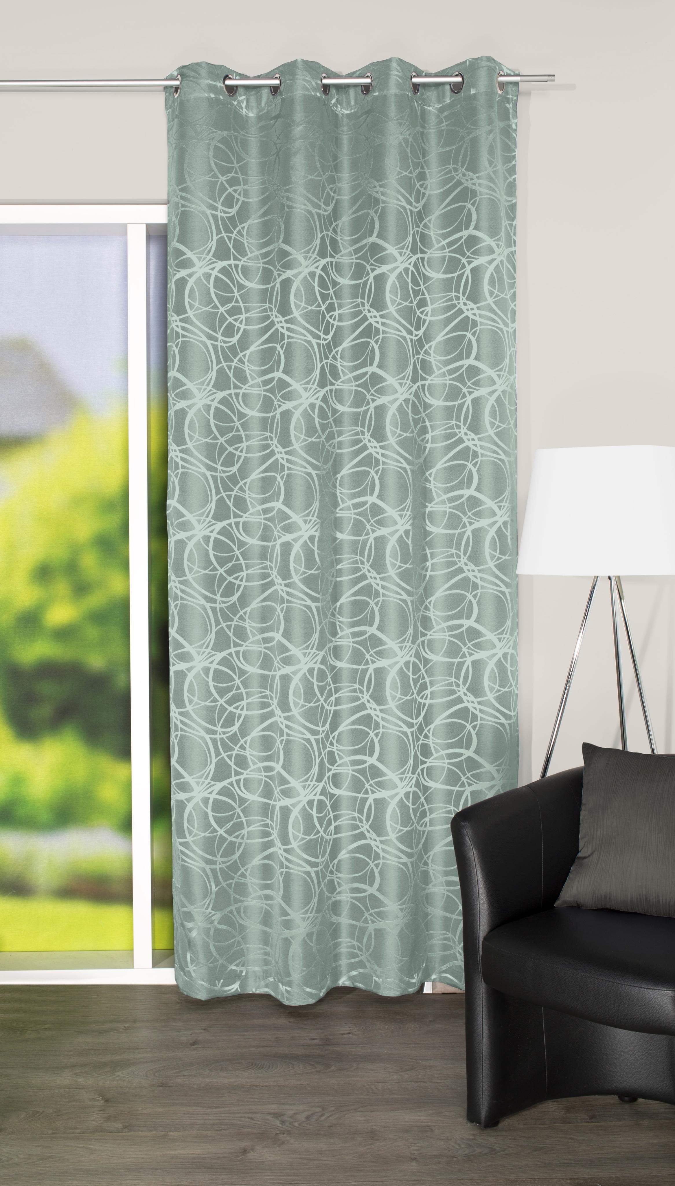 Home Wohnideen LENNY Ösenschal: Blickdicht & Glänzend mit Jacquardmuster