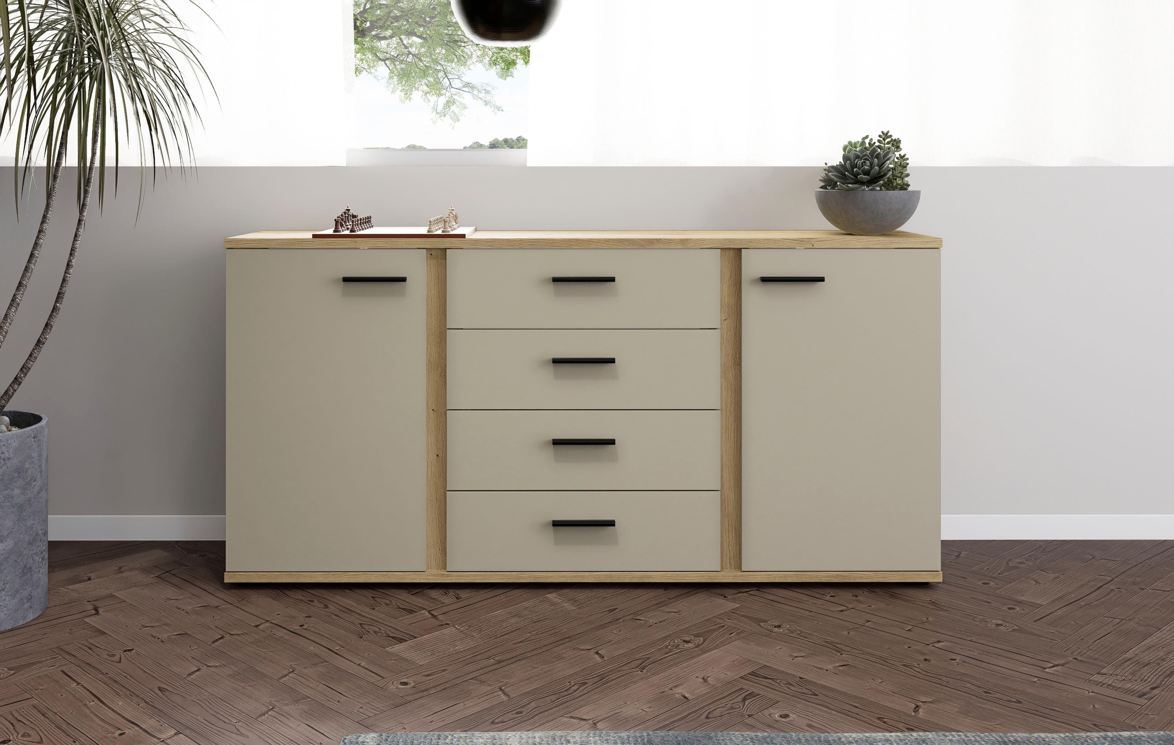 HBZ Sideboard Kanada 170cm Artisan Eiche Kaschmir mit 4 Schubladen