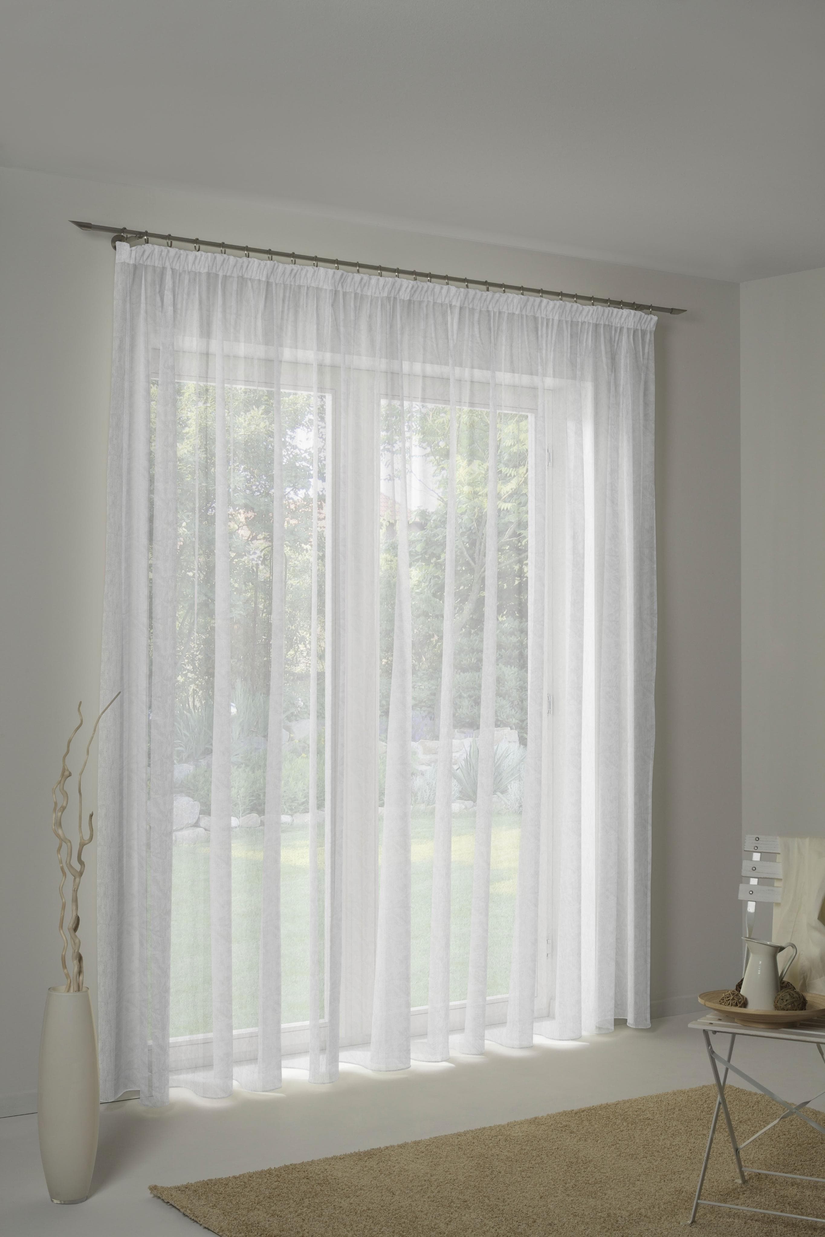 WIRTH Gardine 3163 III Weiß Gestreift Polyester Fertig-Store