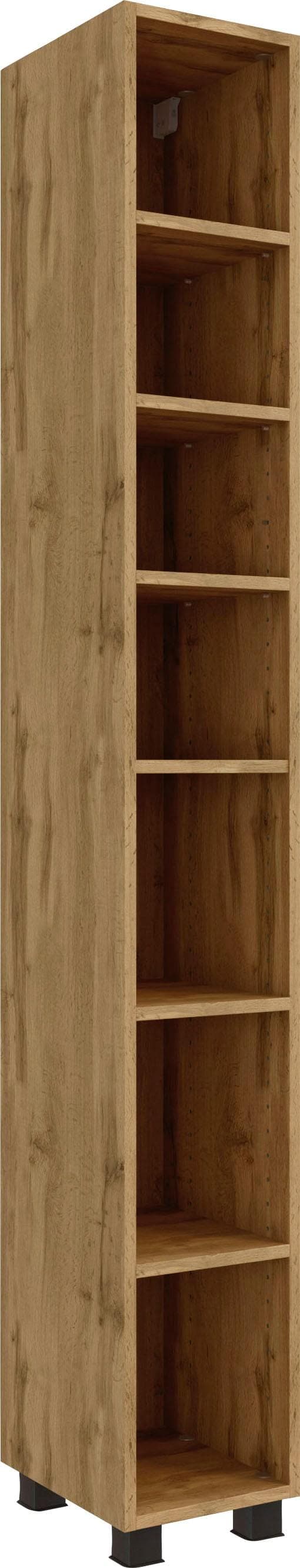 Welltime Regal Chicago Braun Wotaneiche Wandmontage 5 Böden