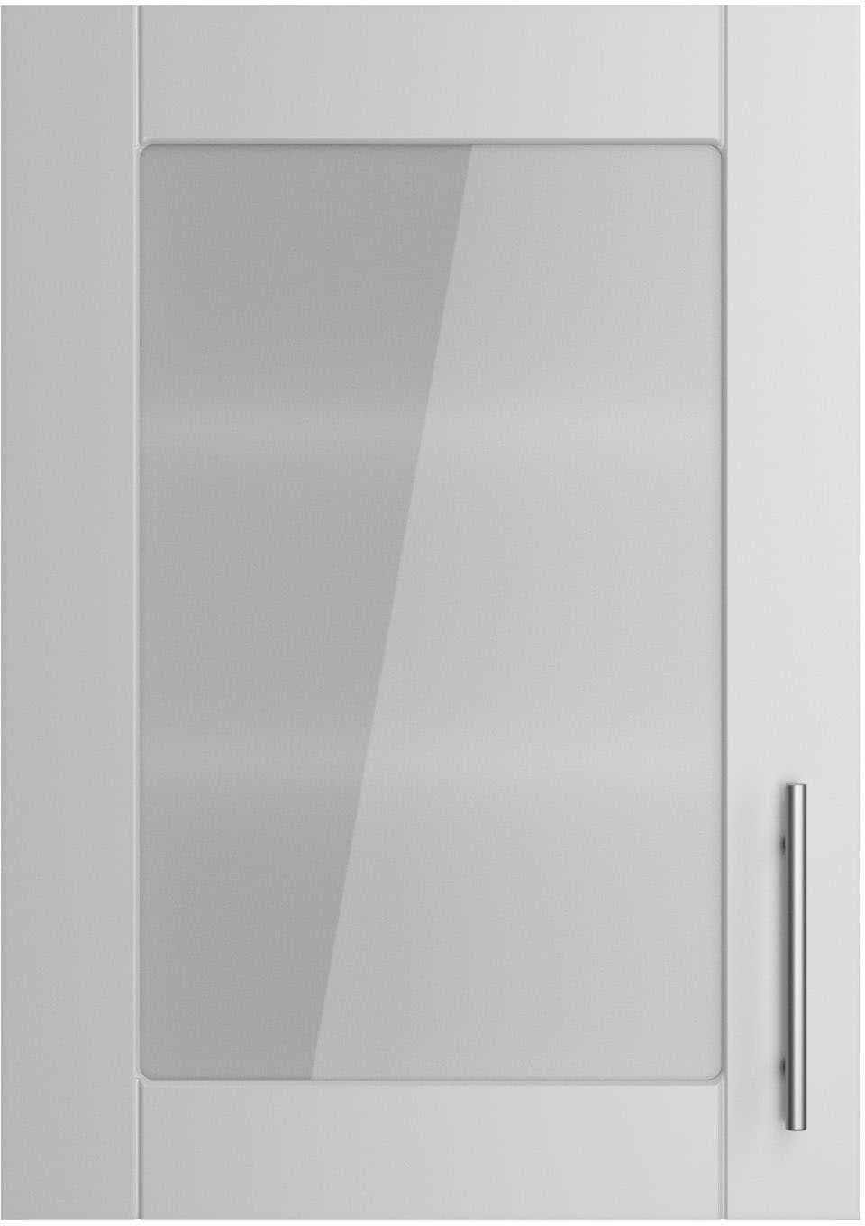 Kochstation Glashängeschrank KS-Ahus Grau Wildeiche