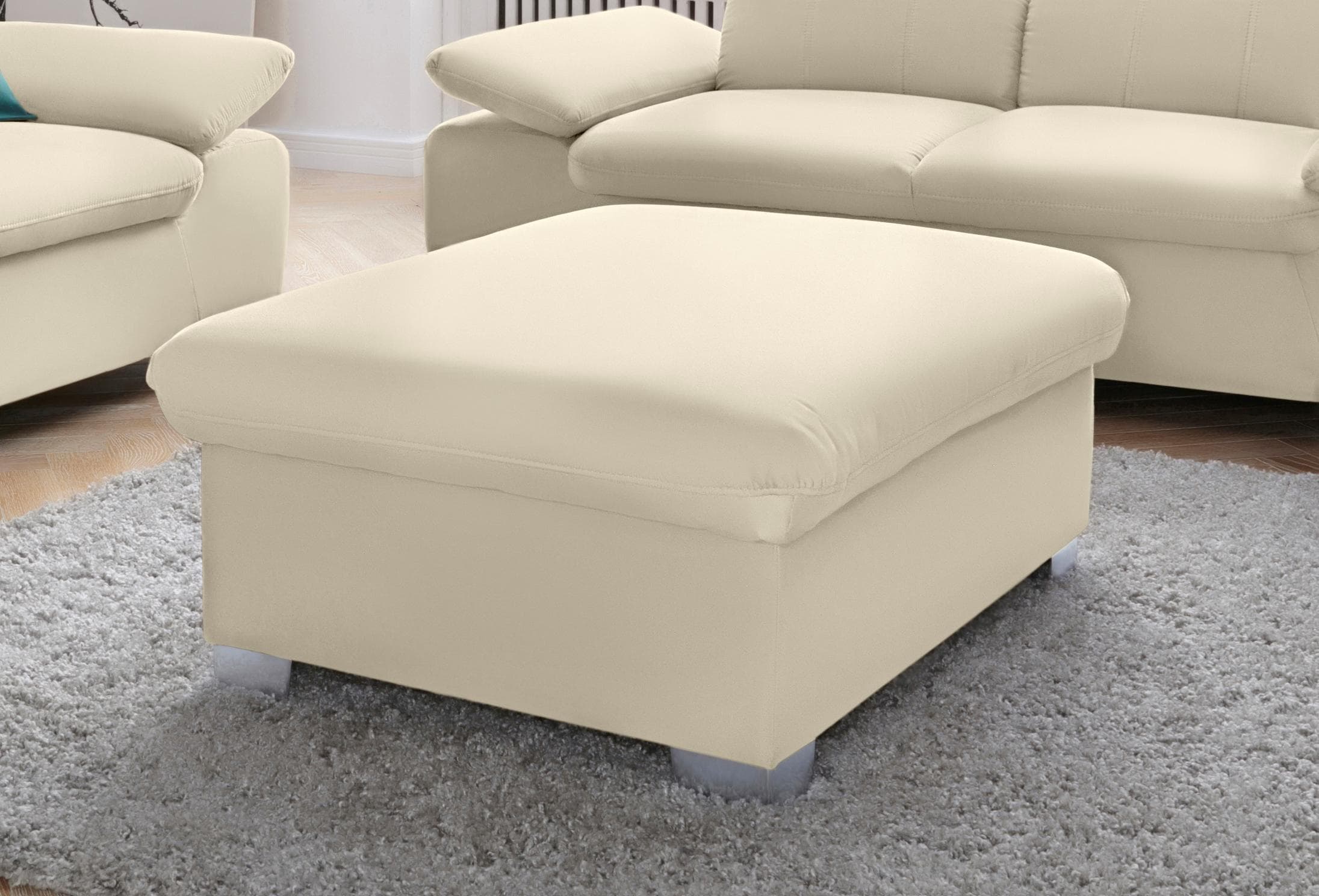 DOMO COLLECTION Milan Polsterhocker Beige mit Staufach