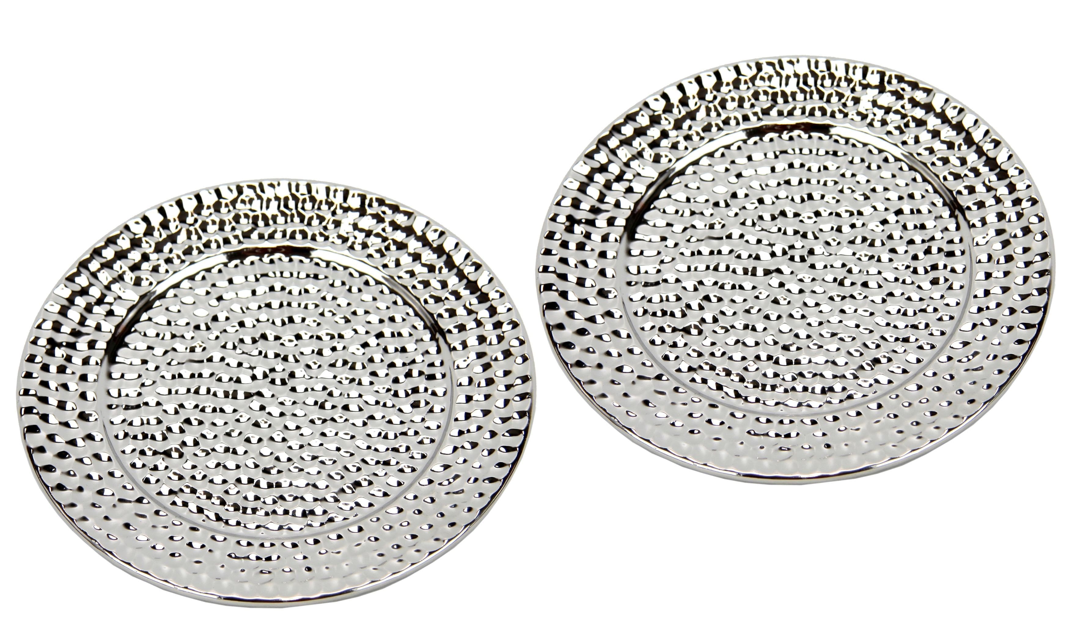 I.GE.A. Keramik-Schale rund Silber 2er Set