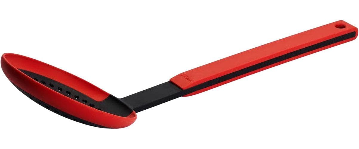 Roter Kochlöffel aus Kunststoff und Silikon