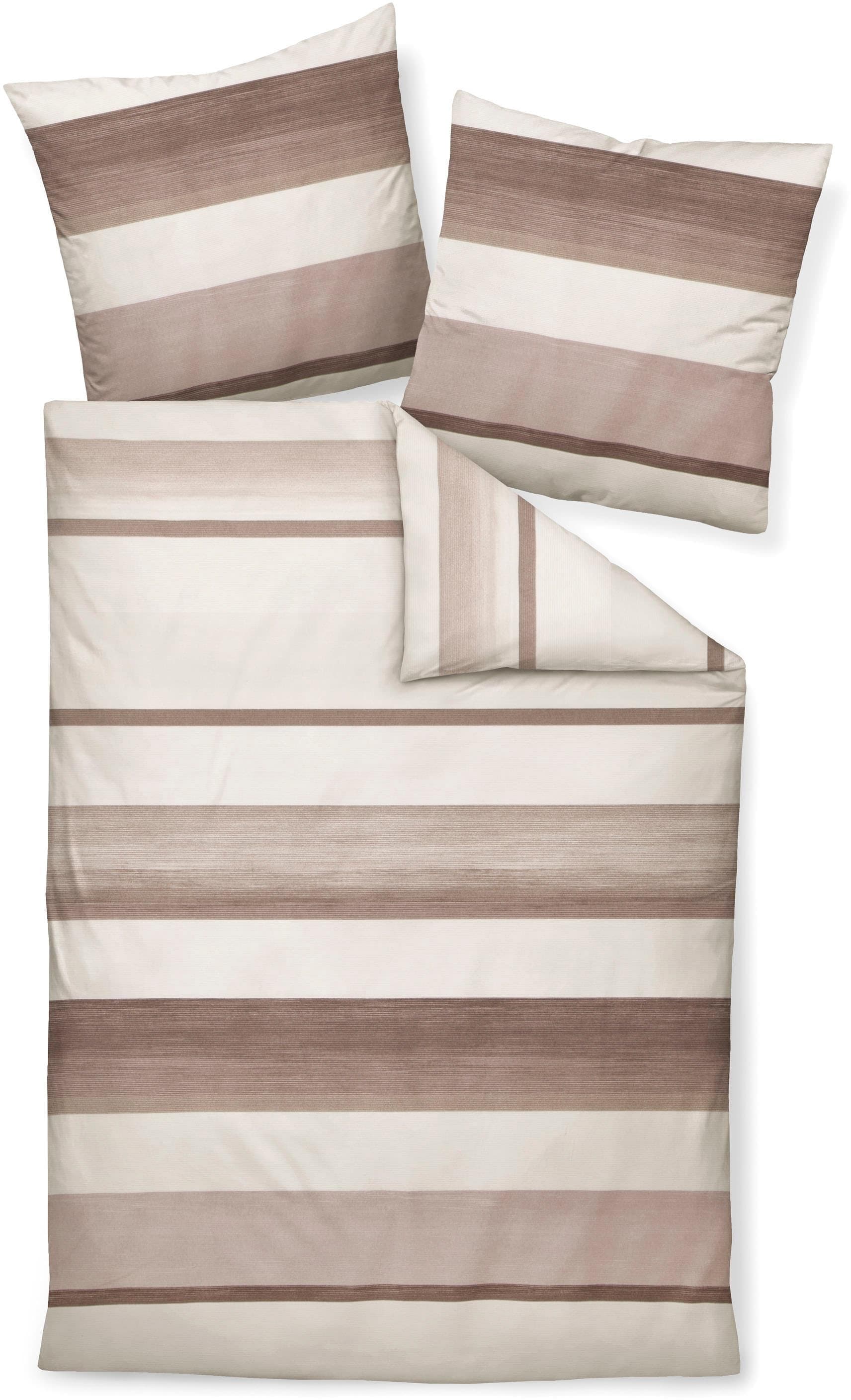 Janine Bettwäsche Mauve - Feinbiber Baumwolle mit Reißverschluss