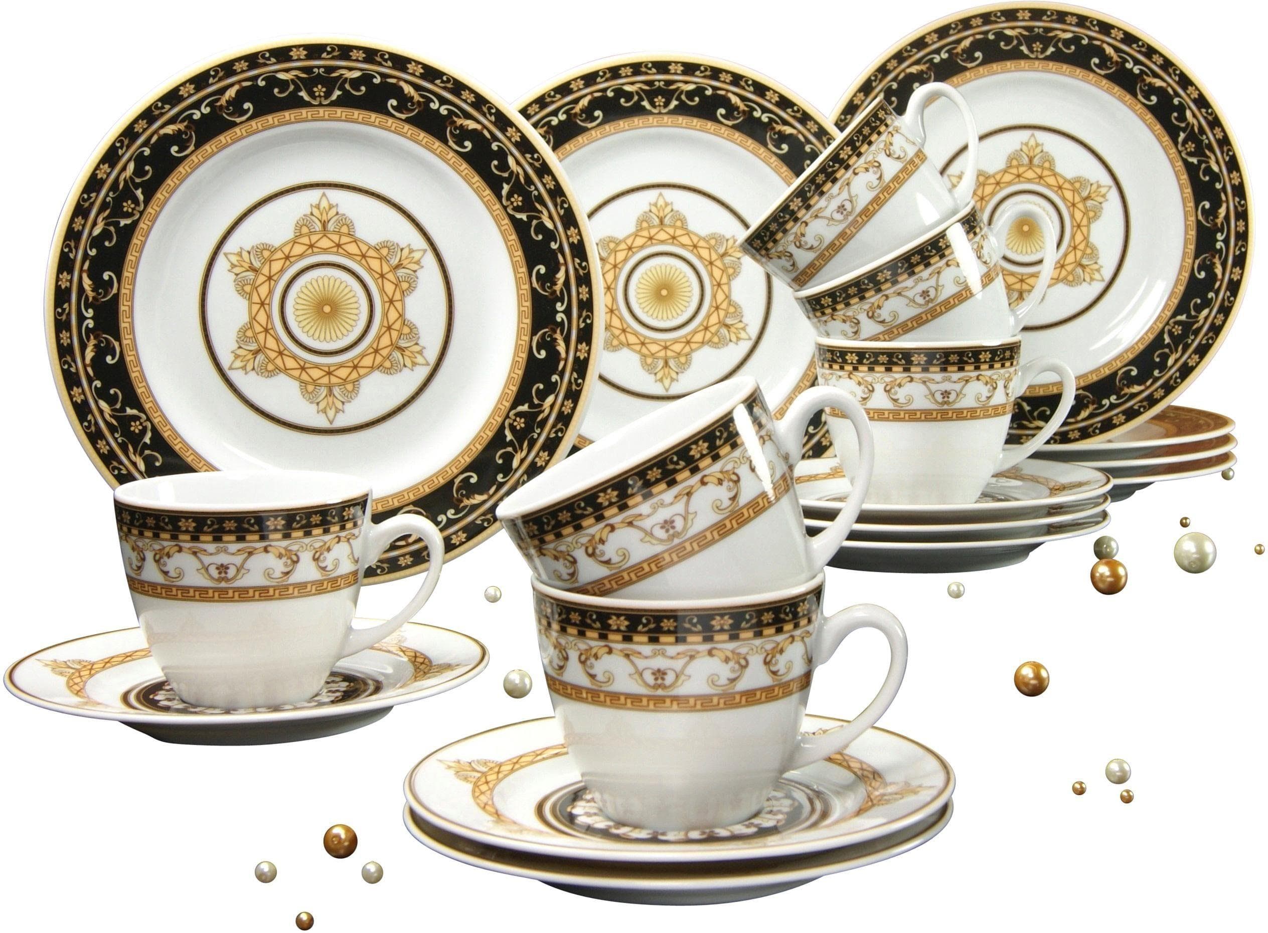 Eleganter Kaffeeservice im Versace-Stil