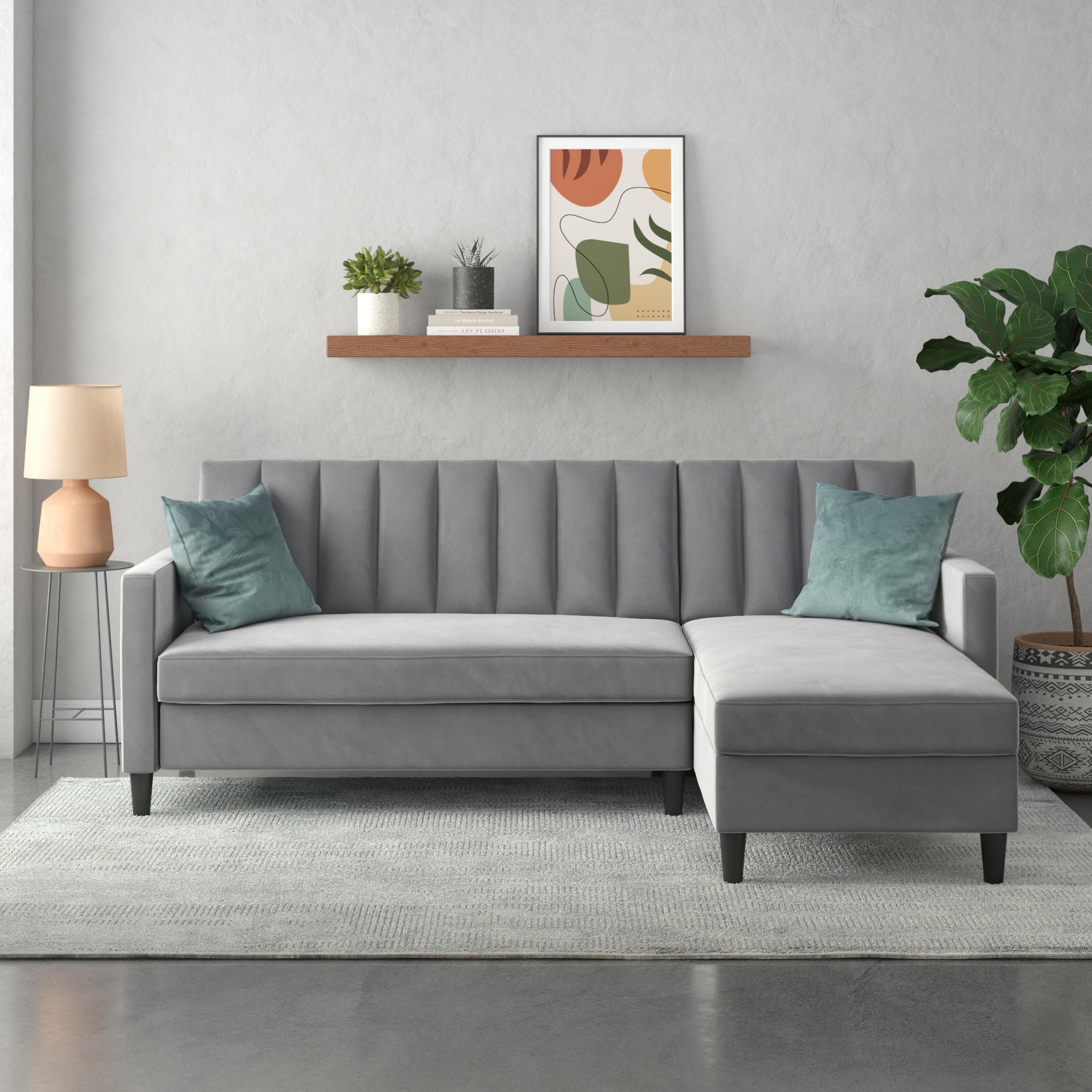 DOREL HOME Ecksofa Celine L-Form Grau mit Bett-Funktion