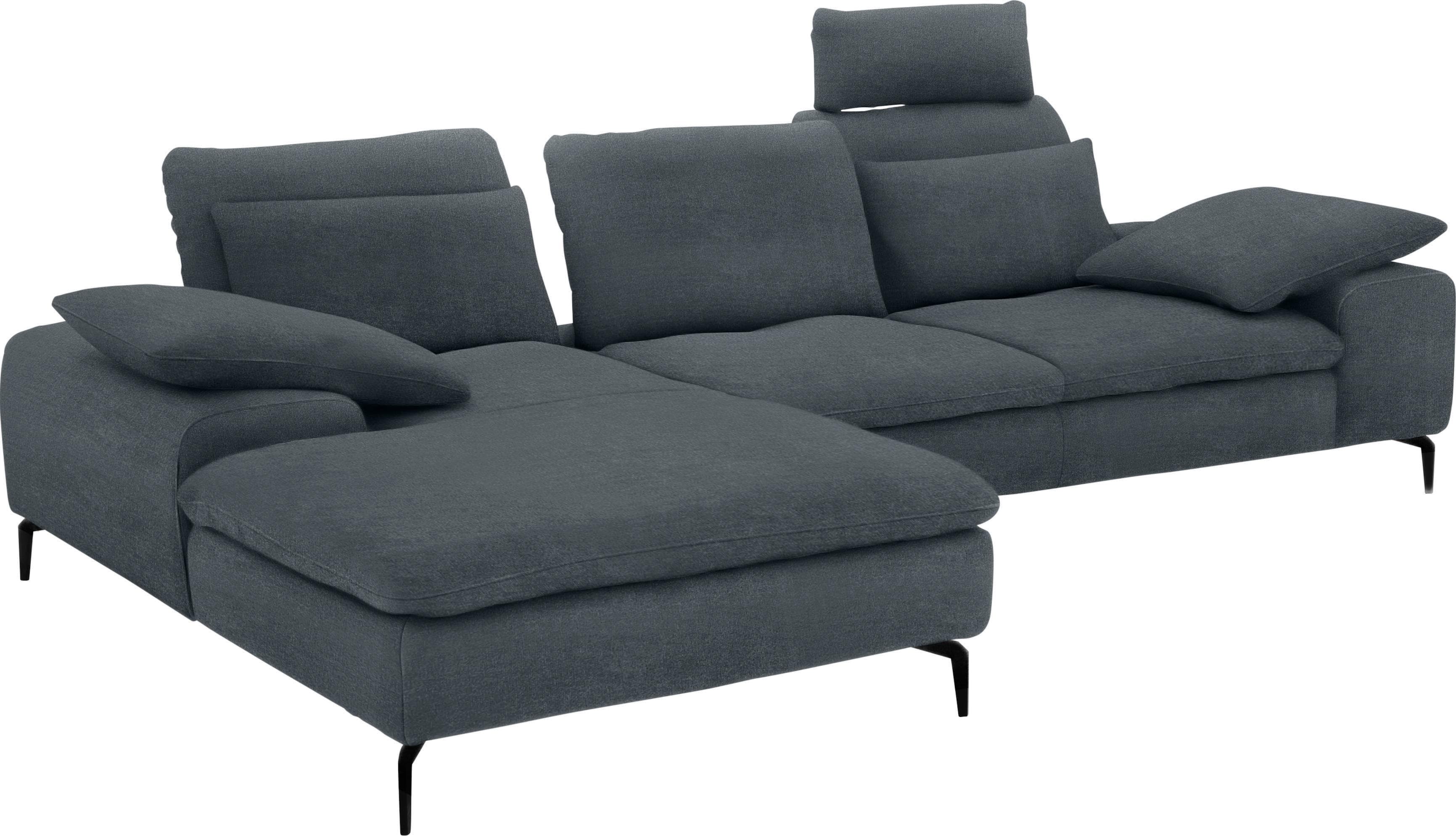 W.SCHILLIG Ecksofa valentinoo Marineblau mit Sitztiefenverstellung