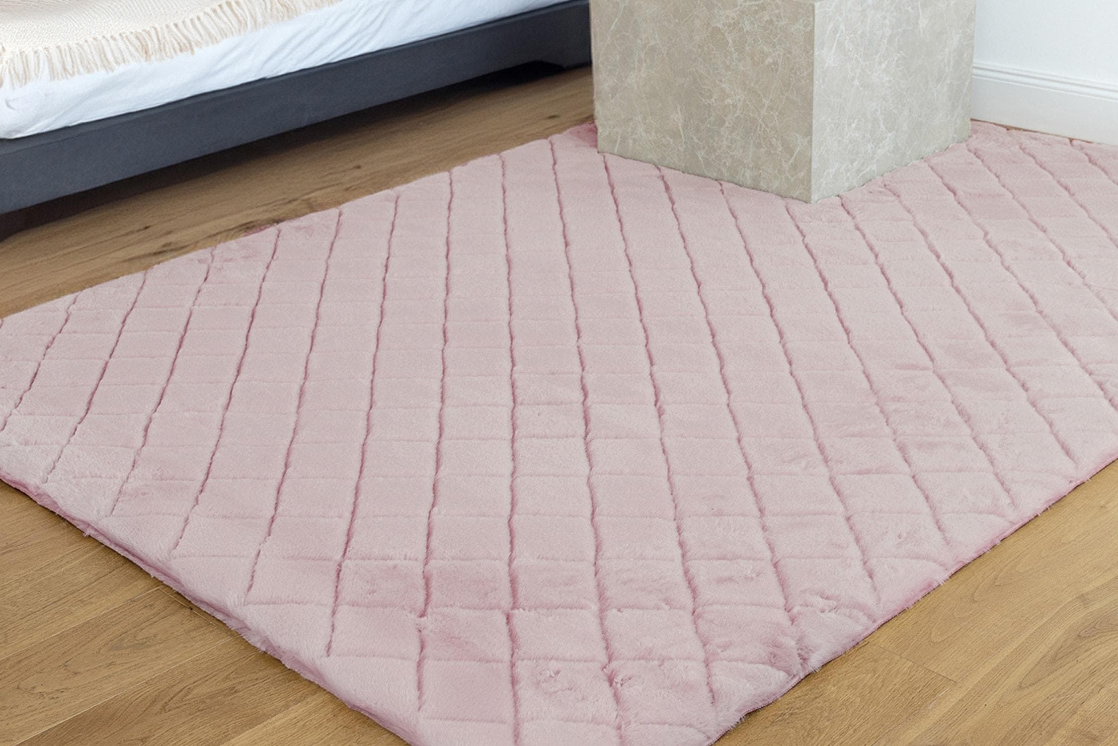 PADIRO Teppich Imala 125 Rosa Flauschig Gepresst