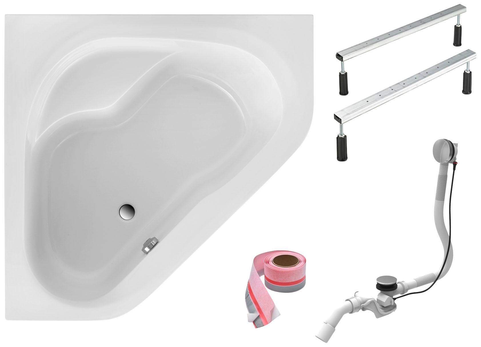OTTOFOND Eckwanne Weiß 135 cm Sanitäracryl Aluminium Kunststoff