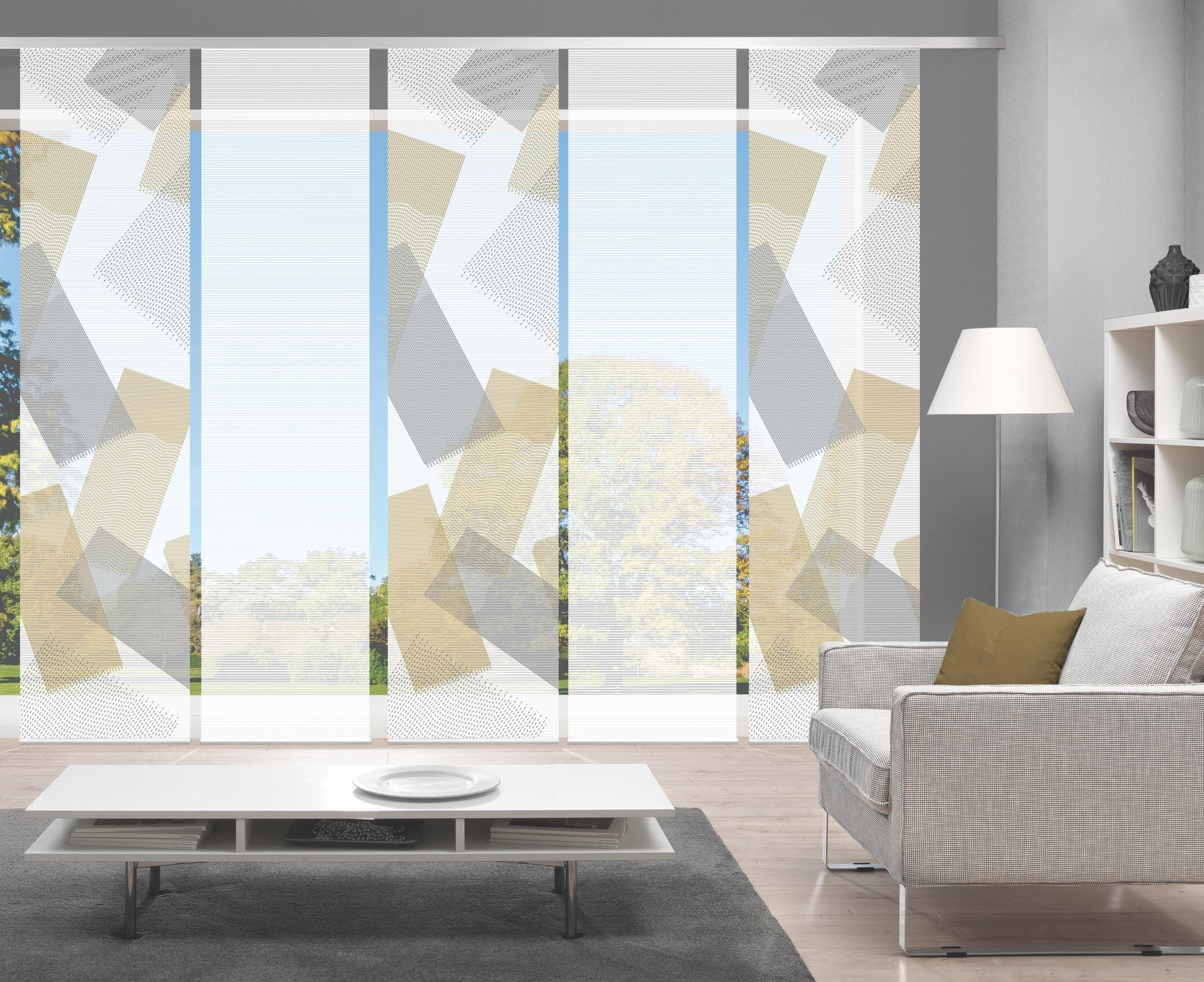 VISION Schiebegardine NAYAH Set Gold Bambus-Optik