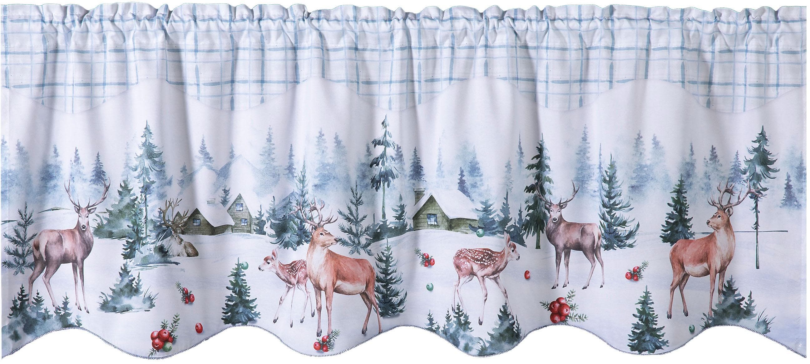 Weckbrodt Scheibengardine Hayo Bunt Microfaser Winterlandschaft