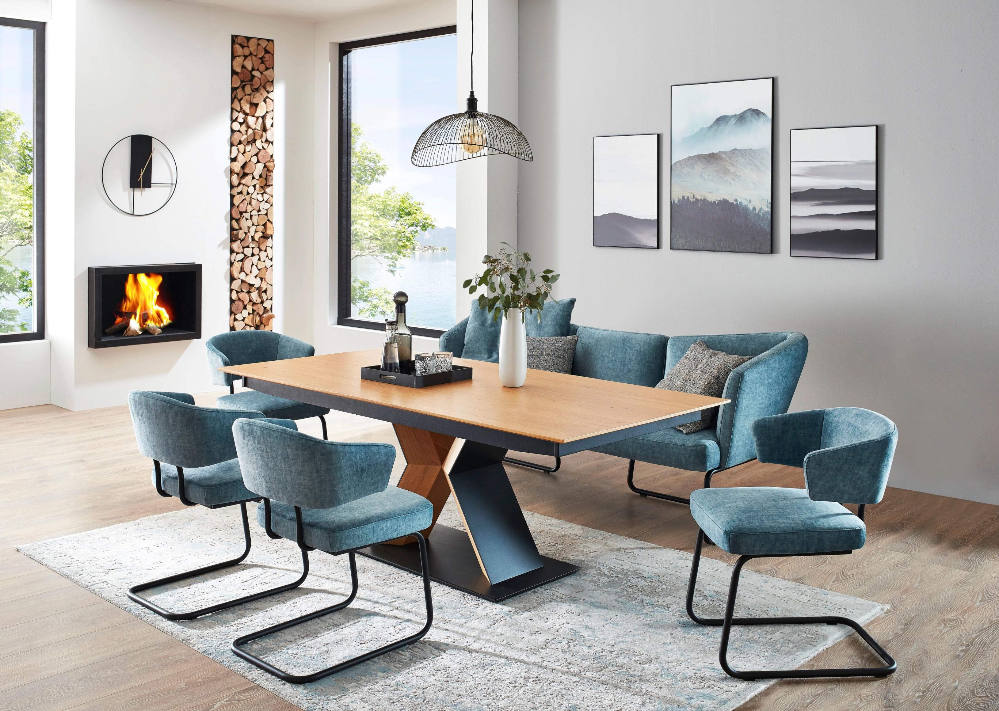 K+W Komfort & Wohnen Essgruppe Mikkado Tube 6-tlg. Lightblue