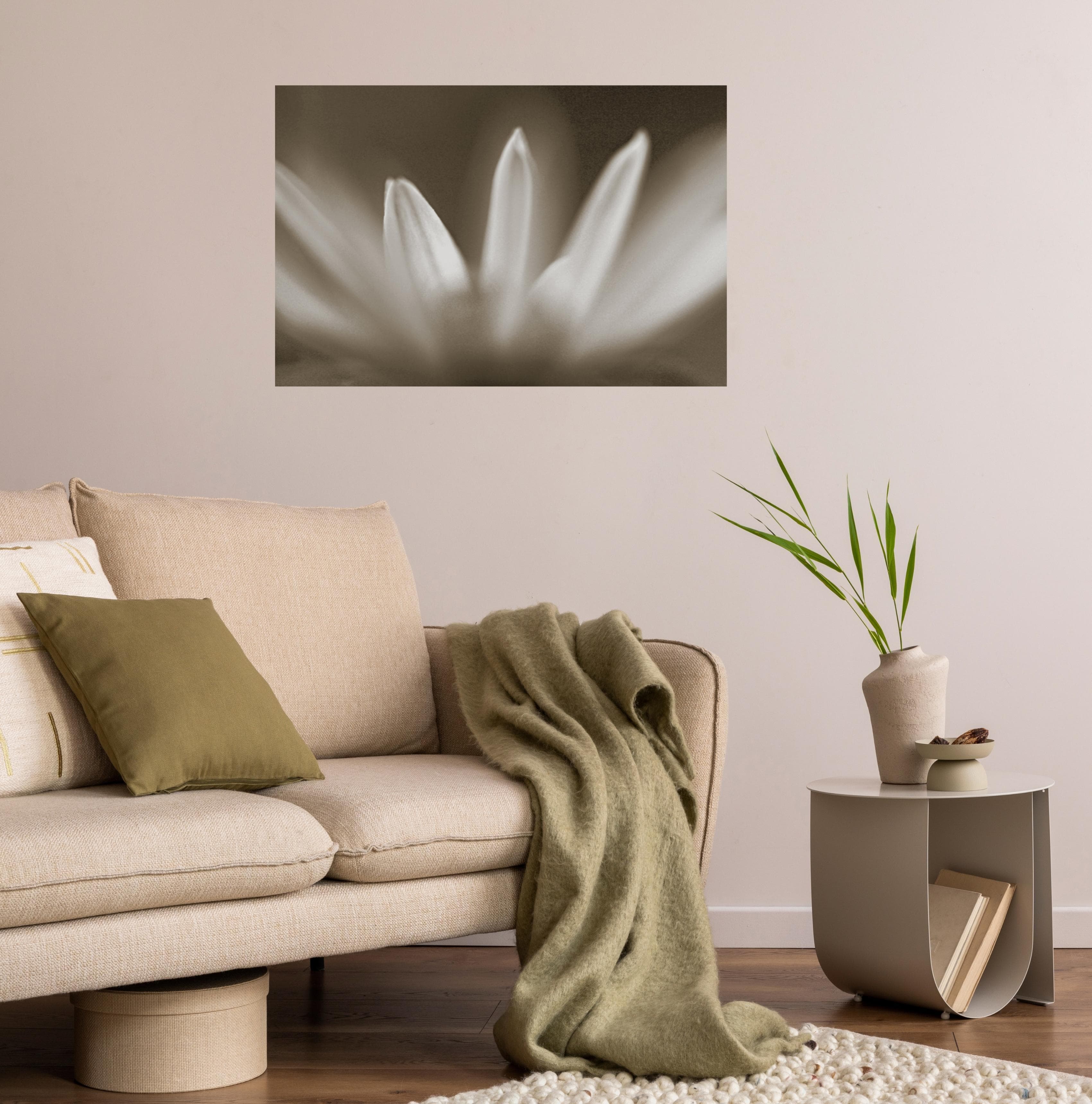 QUEENCE Wandsticker Blüte Beige Selbstklebend Wandtattoo