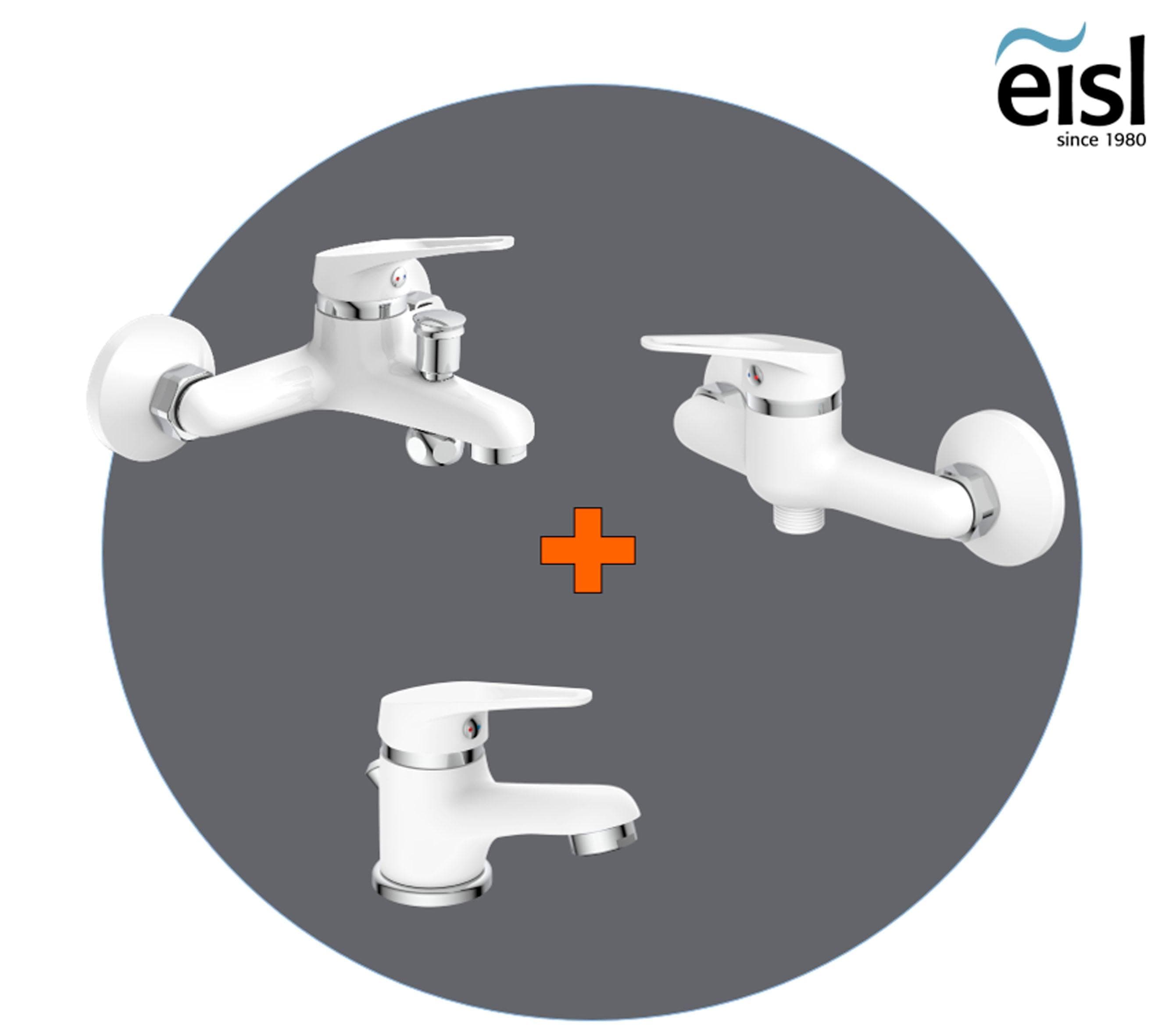 EISL Badarmatur 3-teilige Serie SPEED Weiß Messing