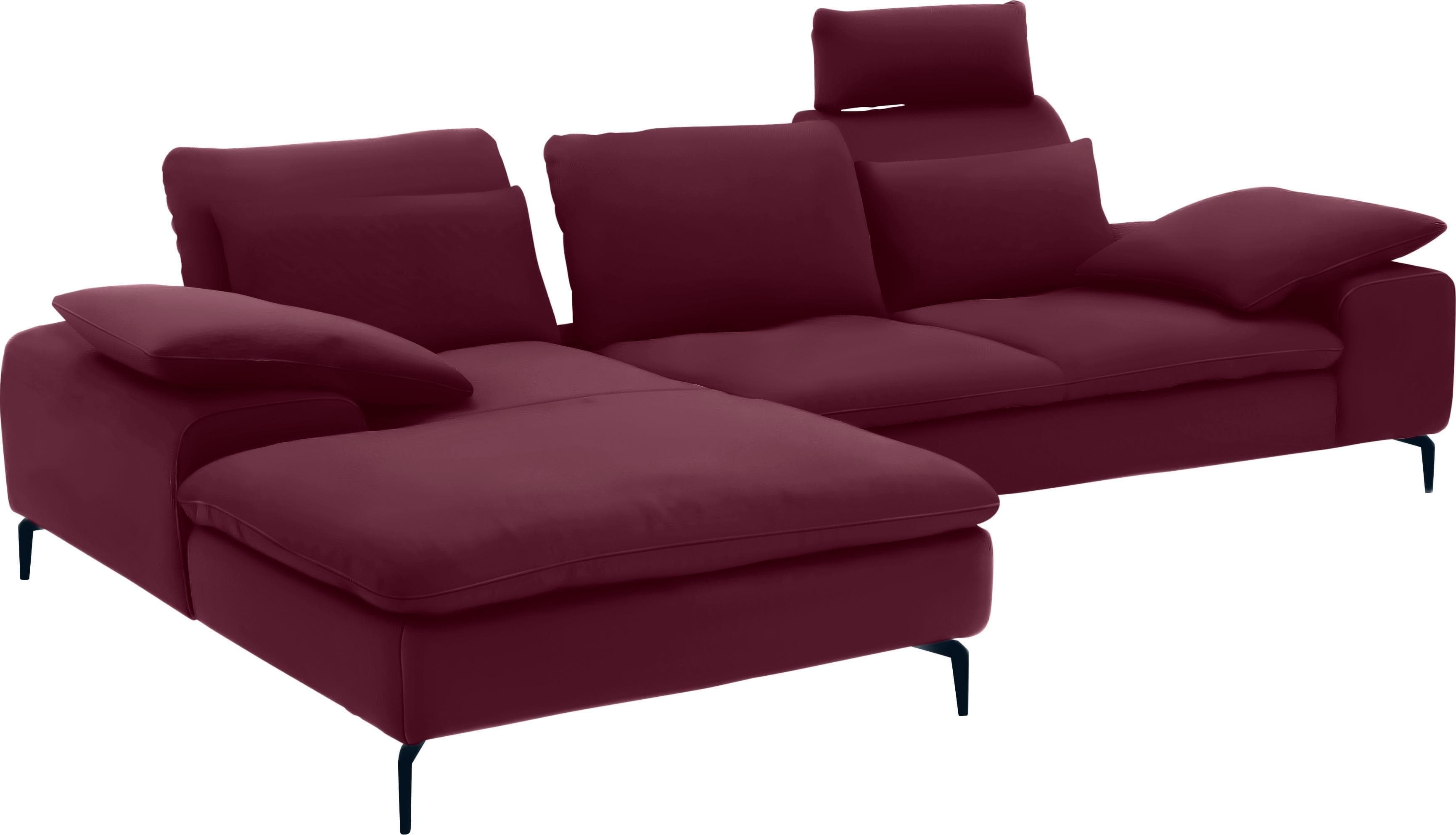 Ecksofa mit Sitztiefenverstellung und Hocker