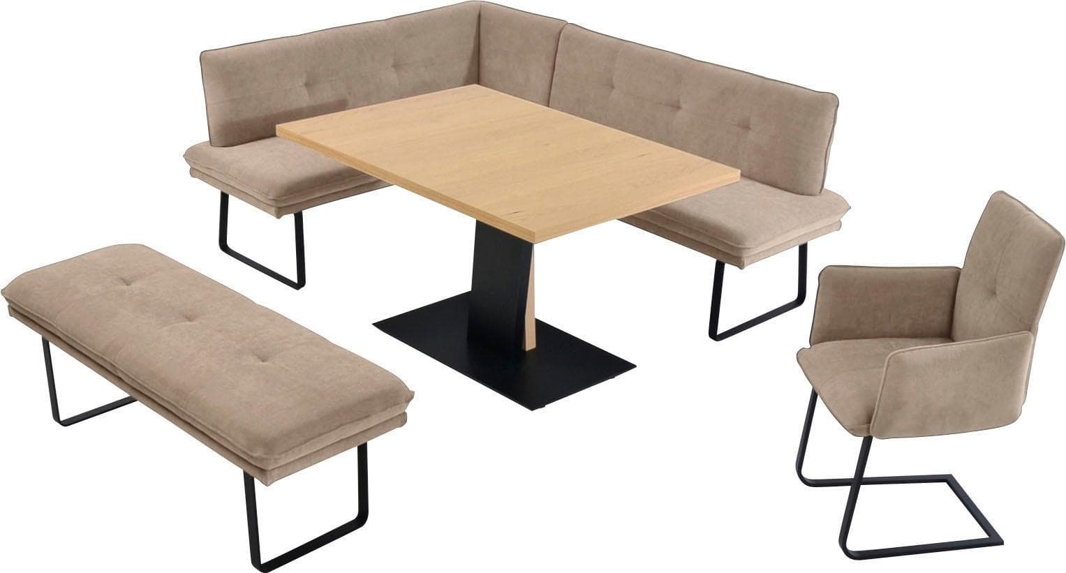 K+W Komfort & Wohnen Essgruppe Giacomo III Beige Eckbank