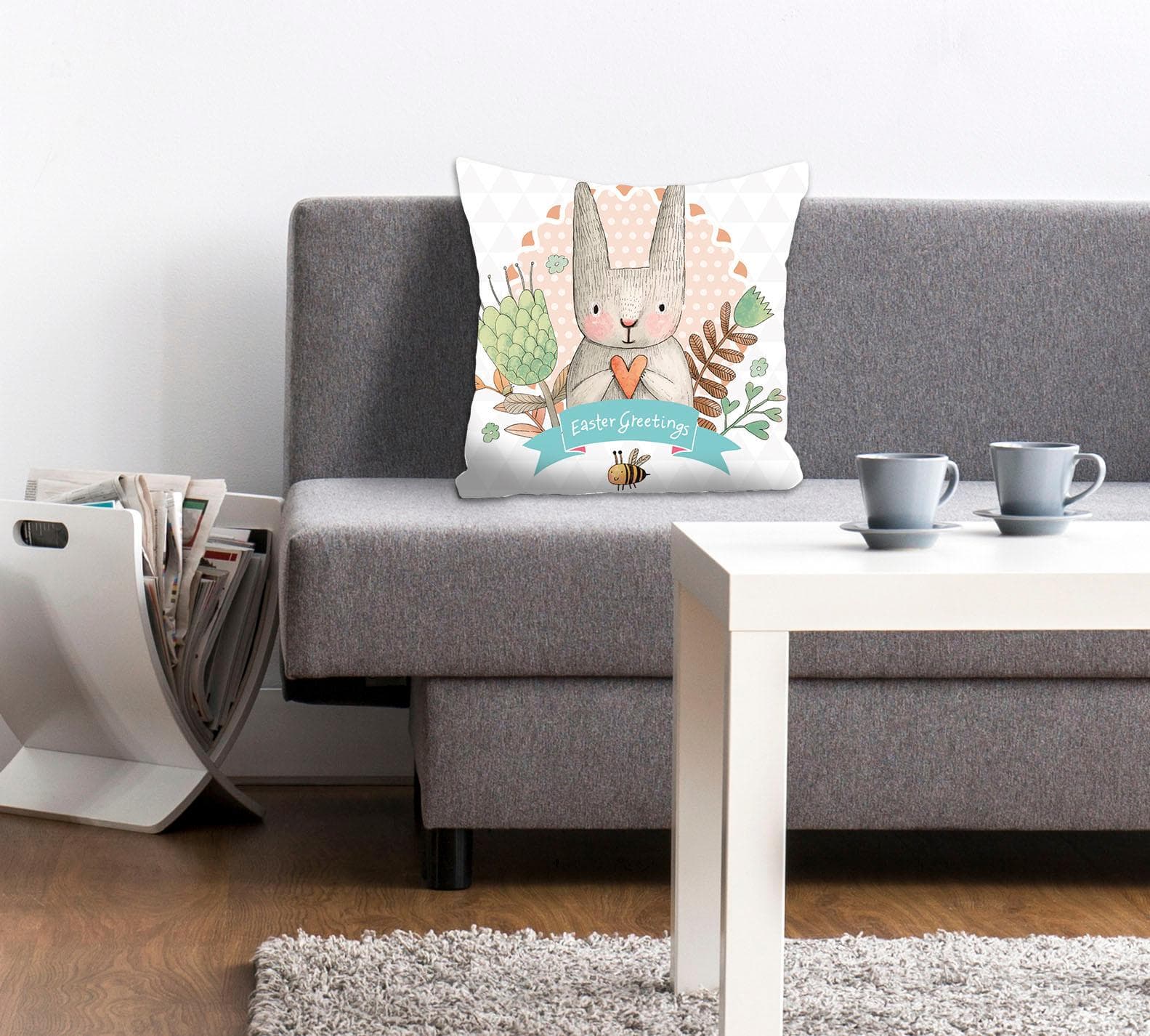 Queence Phoebe Ostern Kissenhülle mit Hase Design