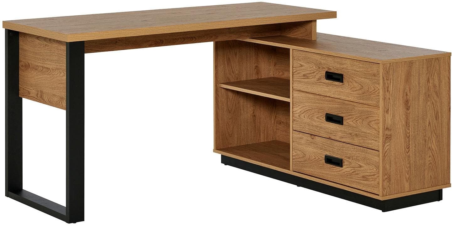 Eckschreibtisch Montane Eiche Schwarz