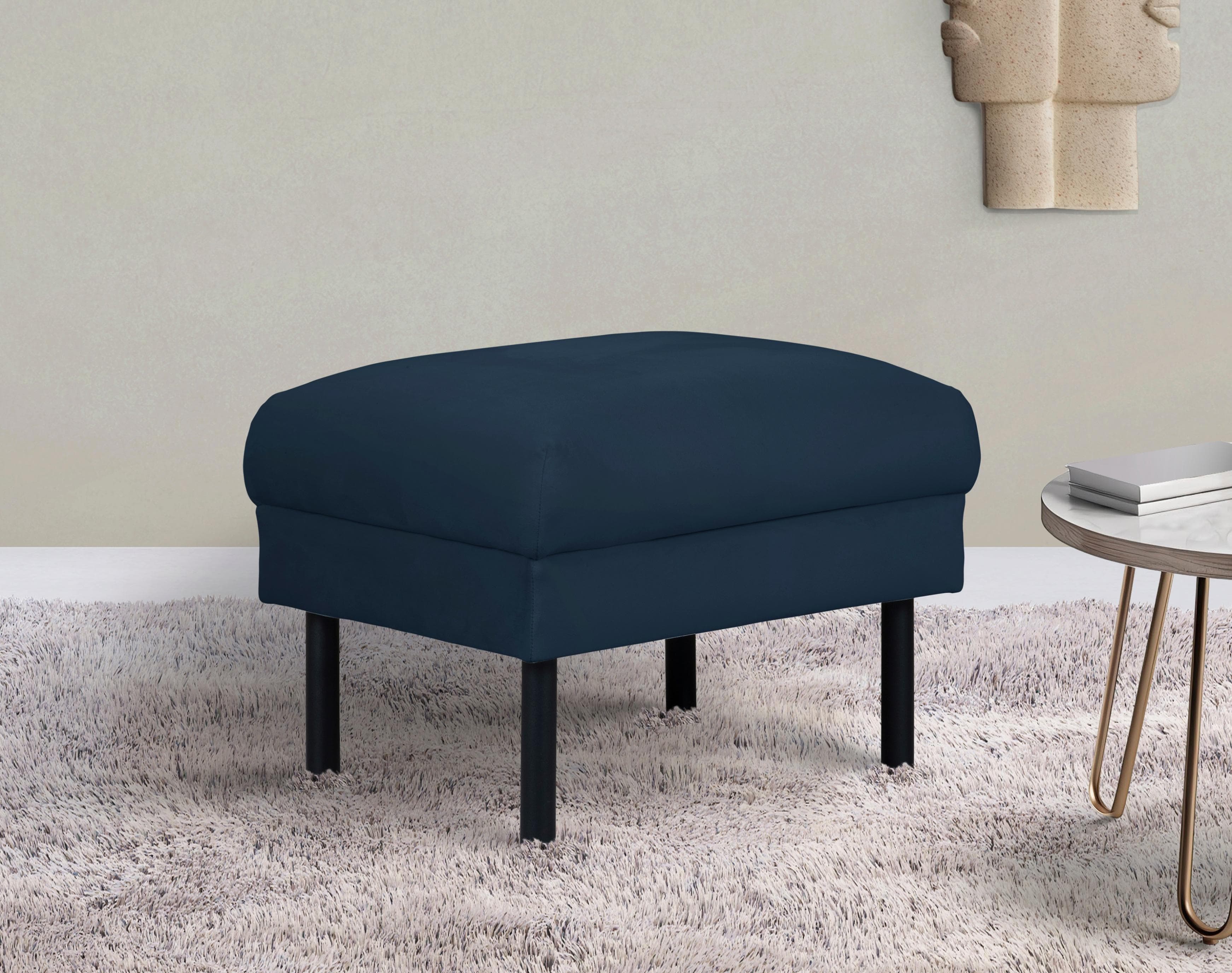HOME AFFAIRE Lillibeth Polsterhocker Blau Samtoptik