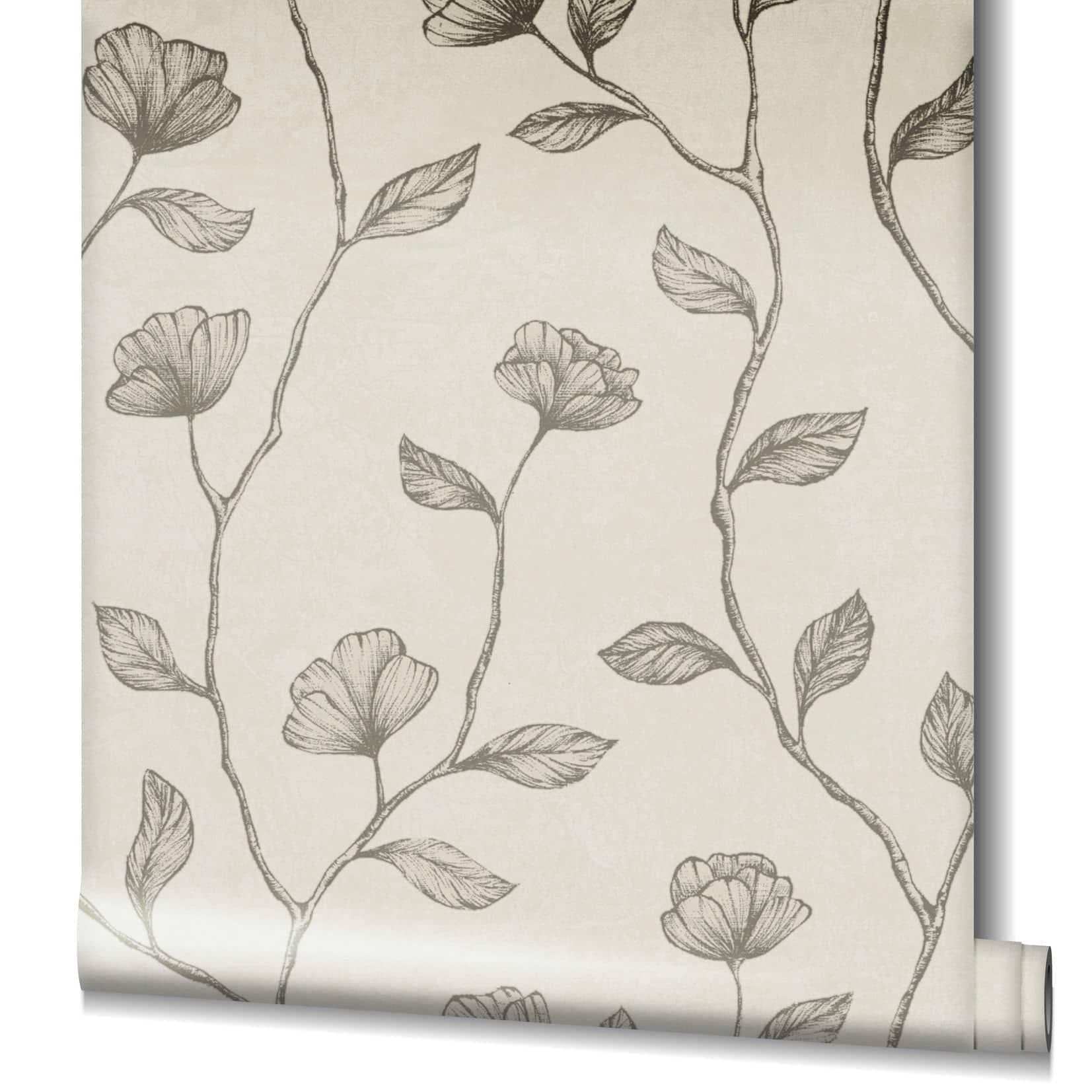 Marburg Vliestapete GZSZ Tapete: Botanisch Floral Beige Gold