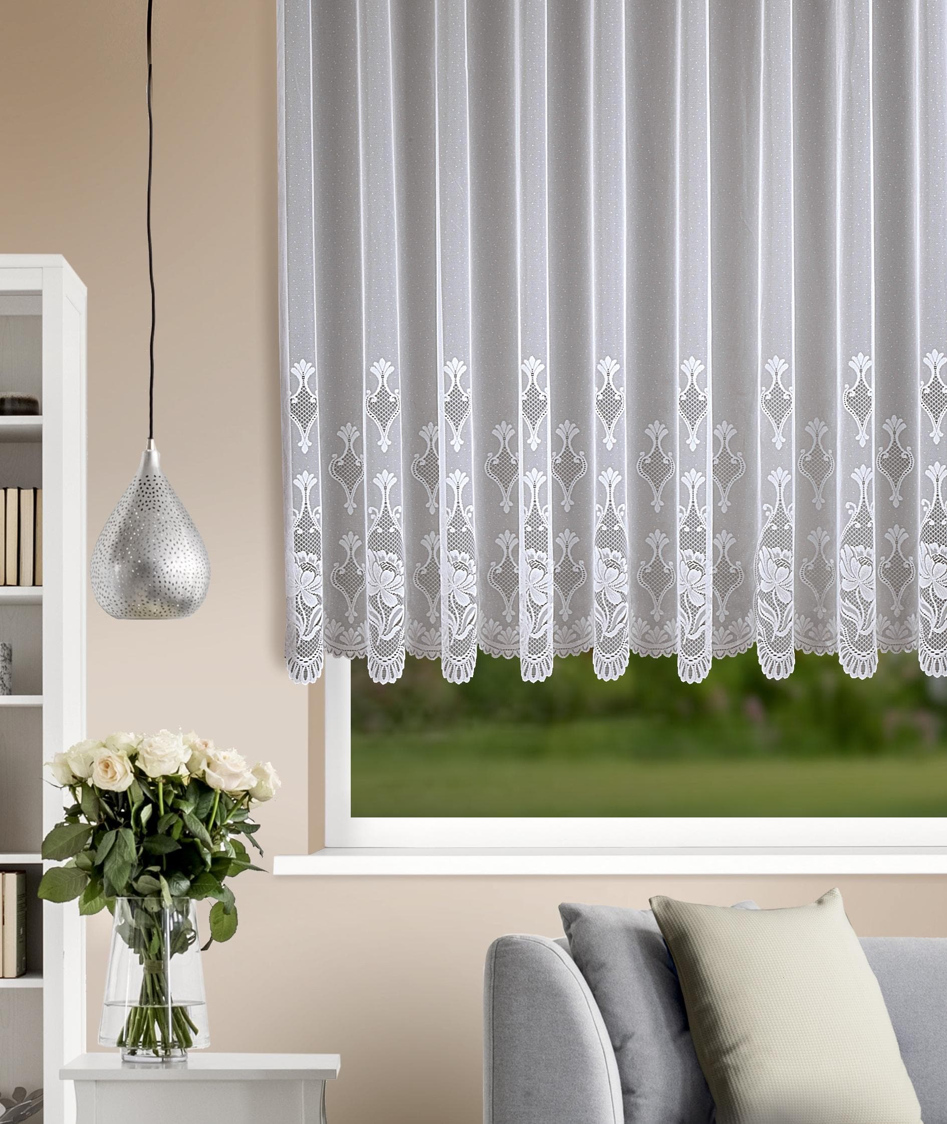 HOMING Gardine Sophie Weiß Kräuselband 600x125cm Polyester