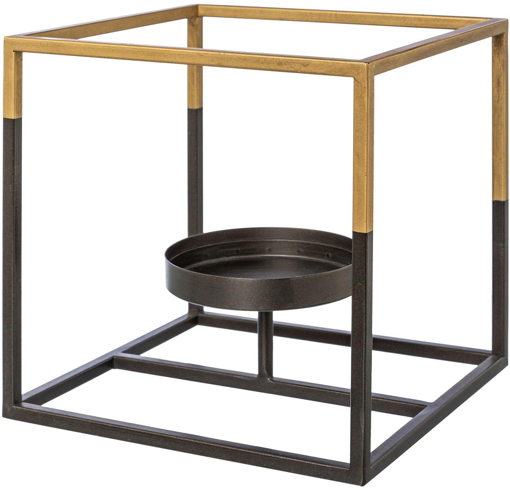 Teelichthalter CREATIV DECO Gold Metall mit Glas