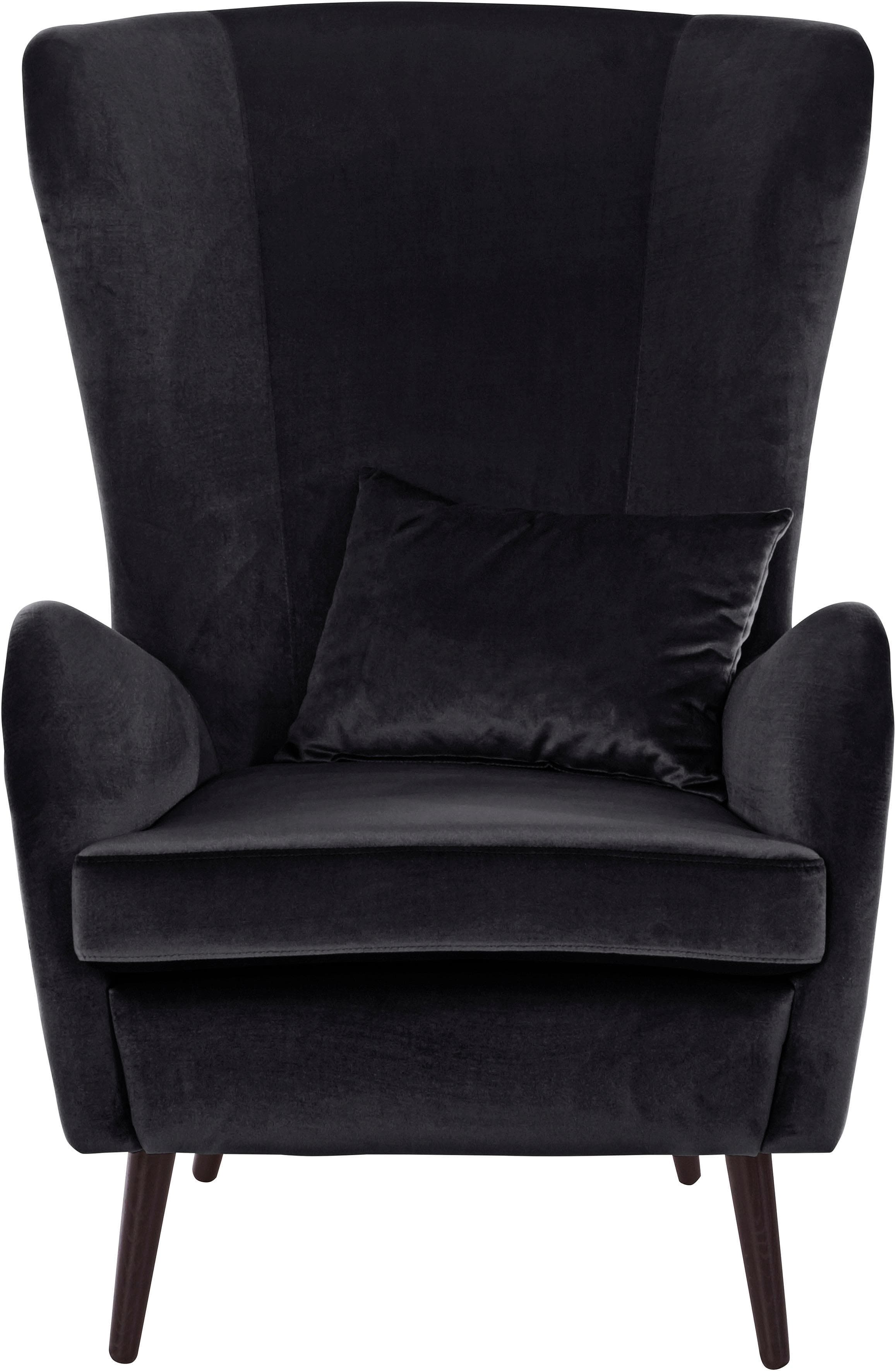 Home Affaire Sessel Sallito mit Hocker Schwarz Samtoptik