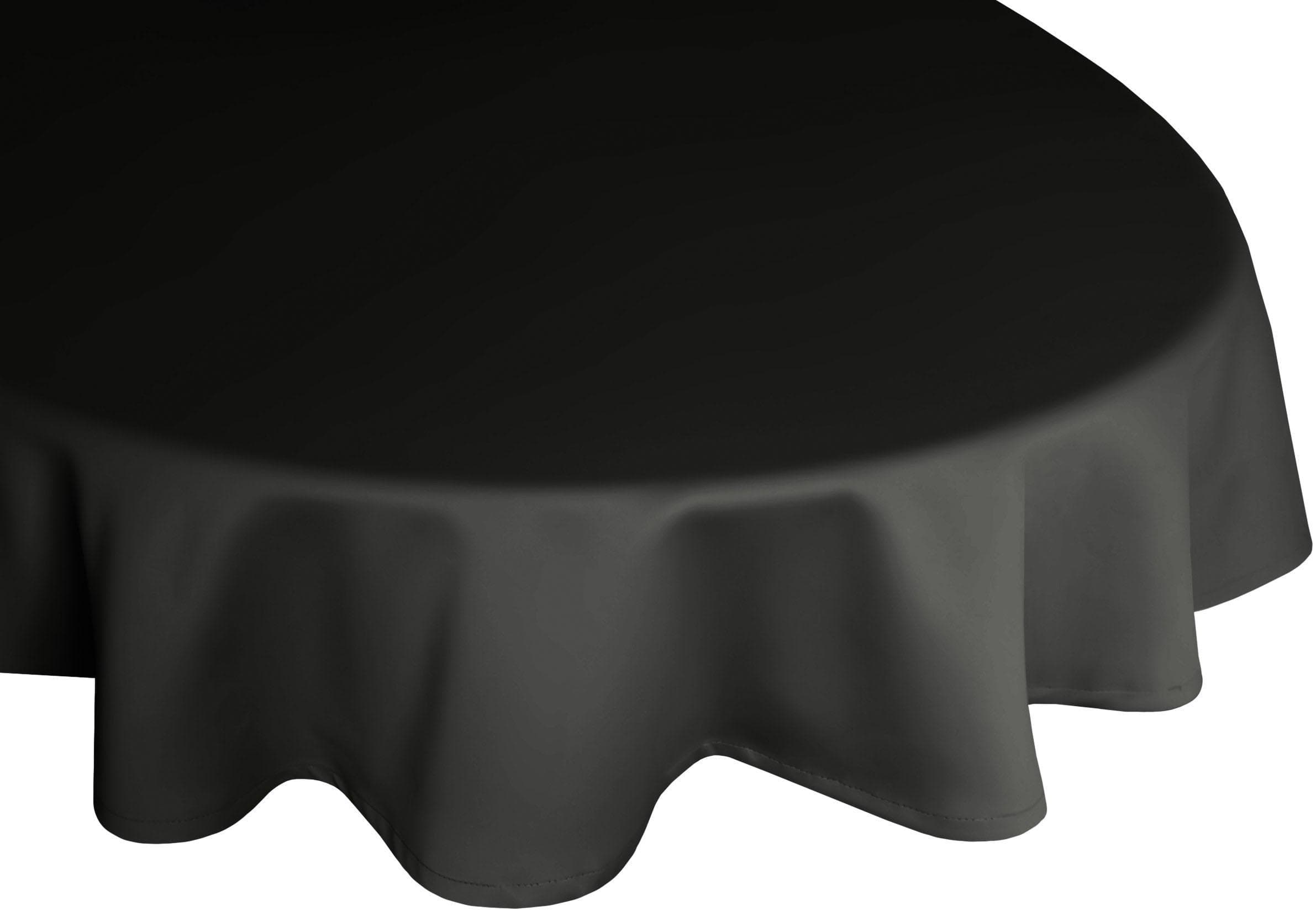 WIRTH NEWBURY Tischdecke Schwarz Rund 160cm Baumwolle Polyester