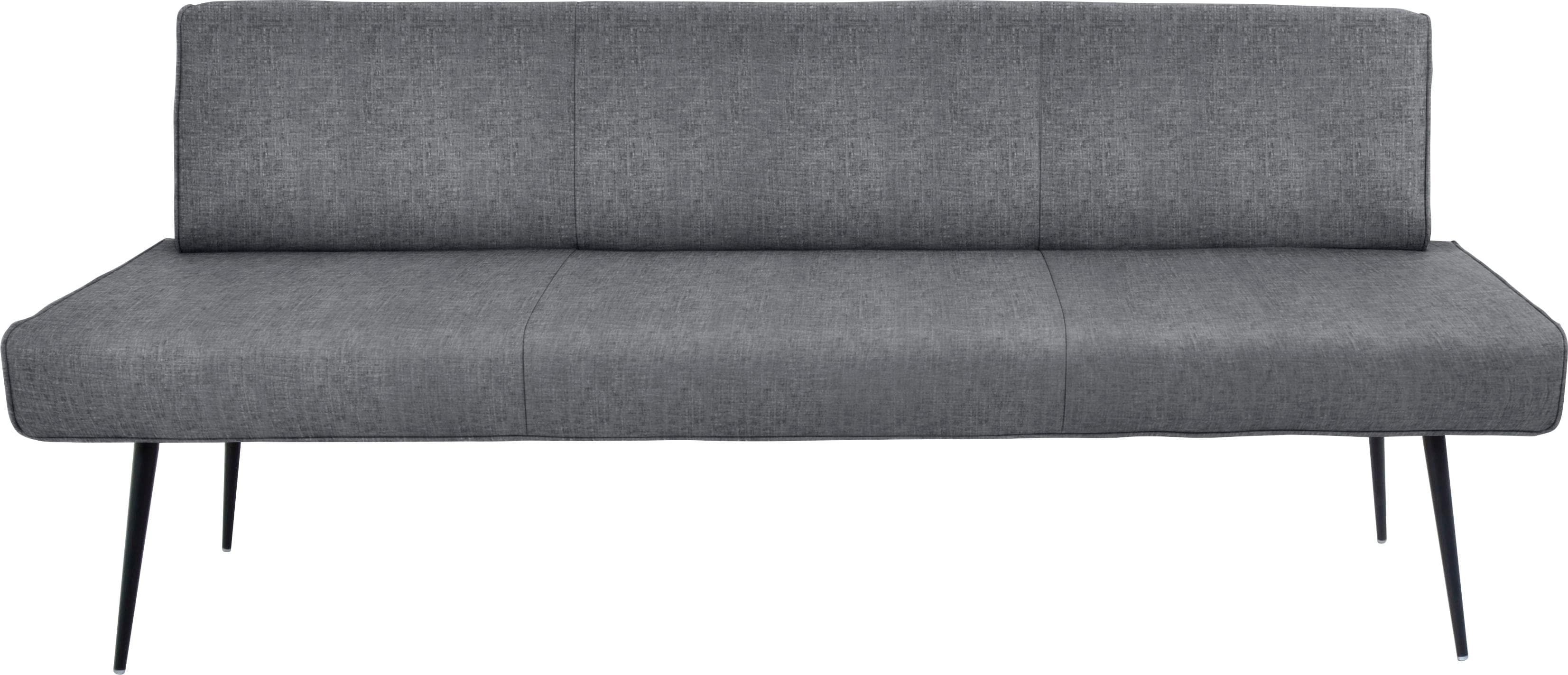 Polsterbank mit Metallfüssen - schwarz