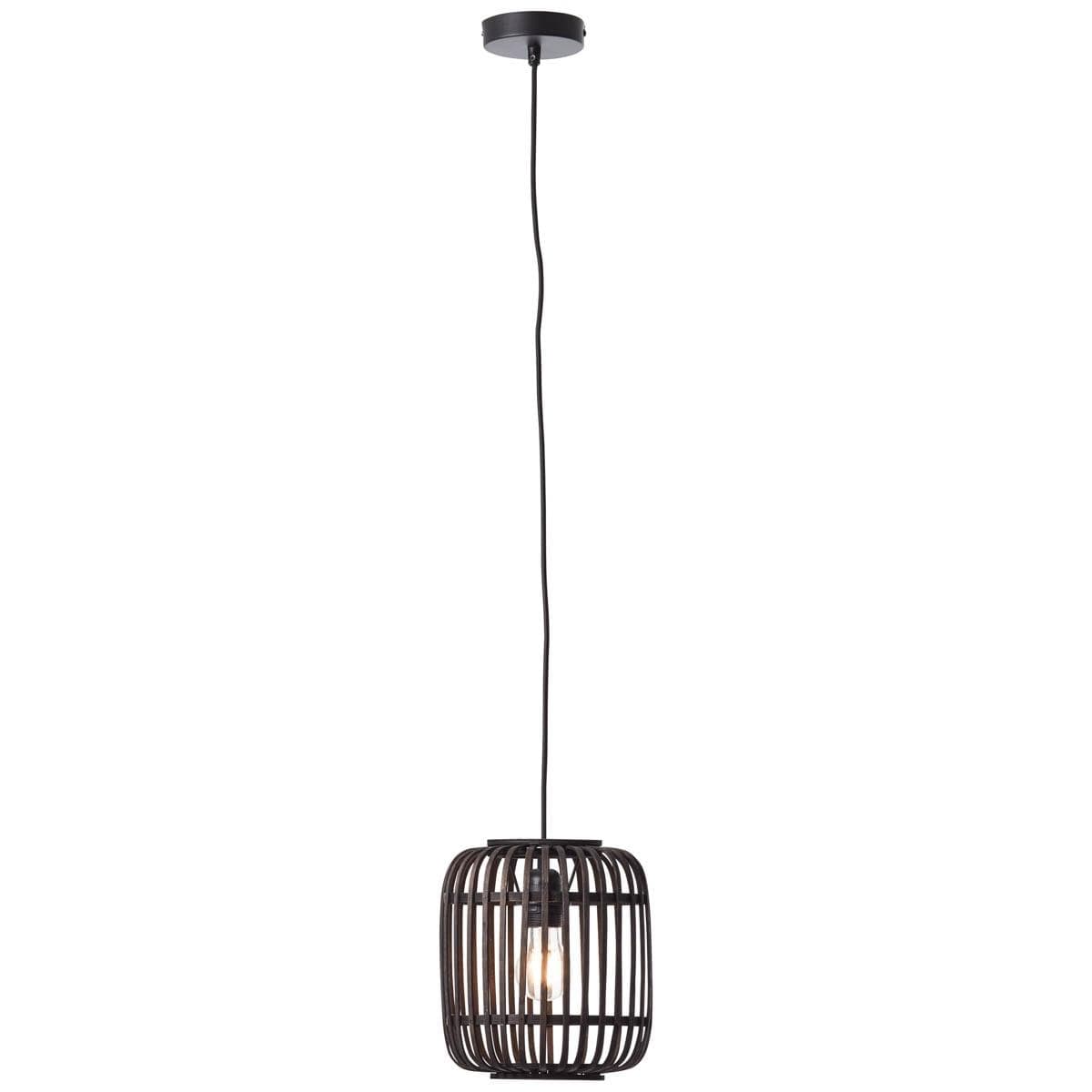 BRILLIANT Woodrow Pendelleuchte Bambus Schwarz Braun Boho