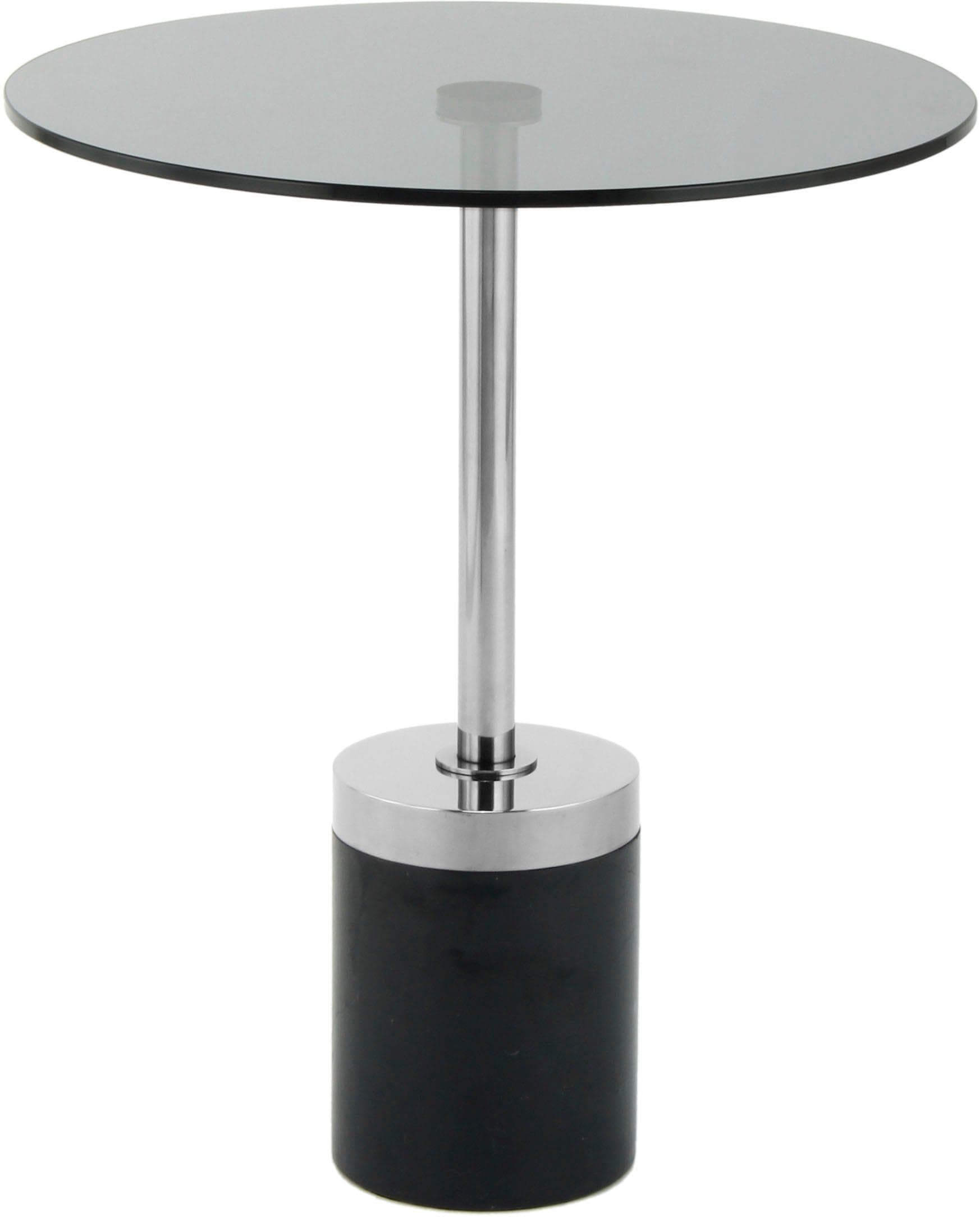 KAYOOM Beistelltisch Lana 125 Grau Silber Glas Marmor Optik