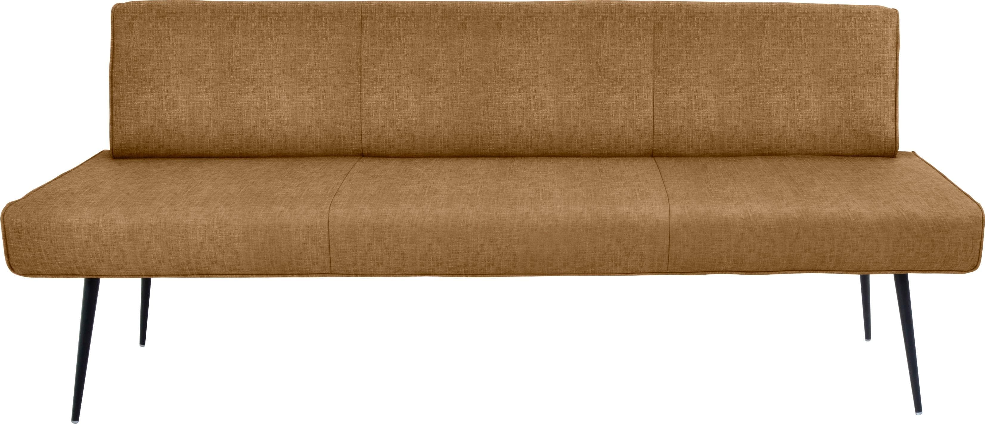 Polsterbank mit Metallfüssen - schwarz