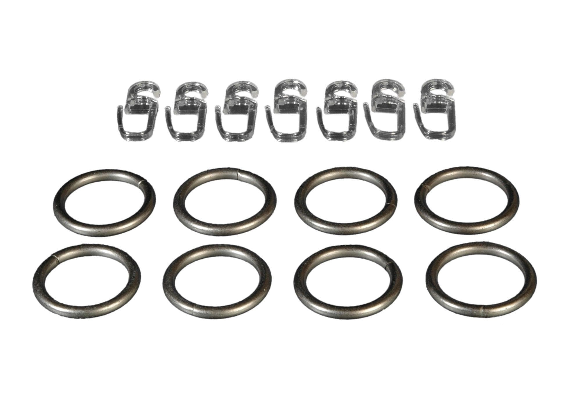 Liedeco Gardinenring Set 8-tlg. Chromfarben für 16 mm Stange