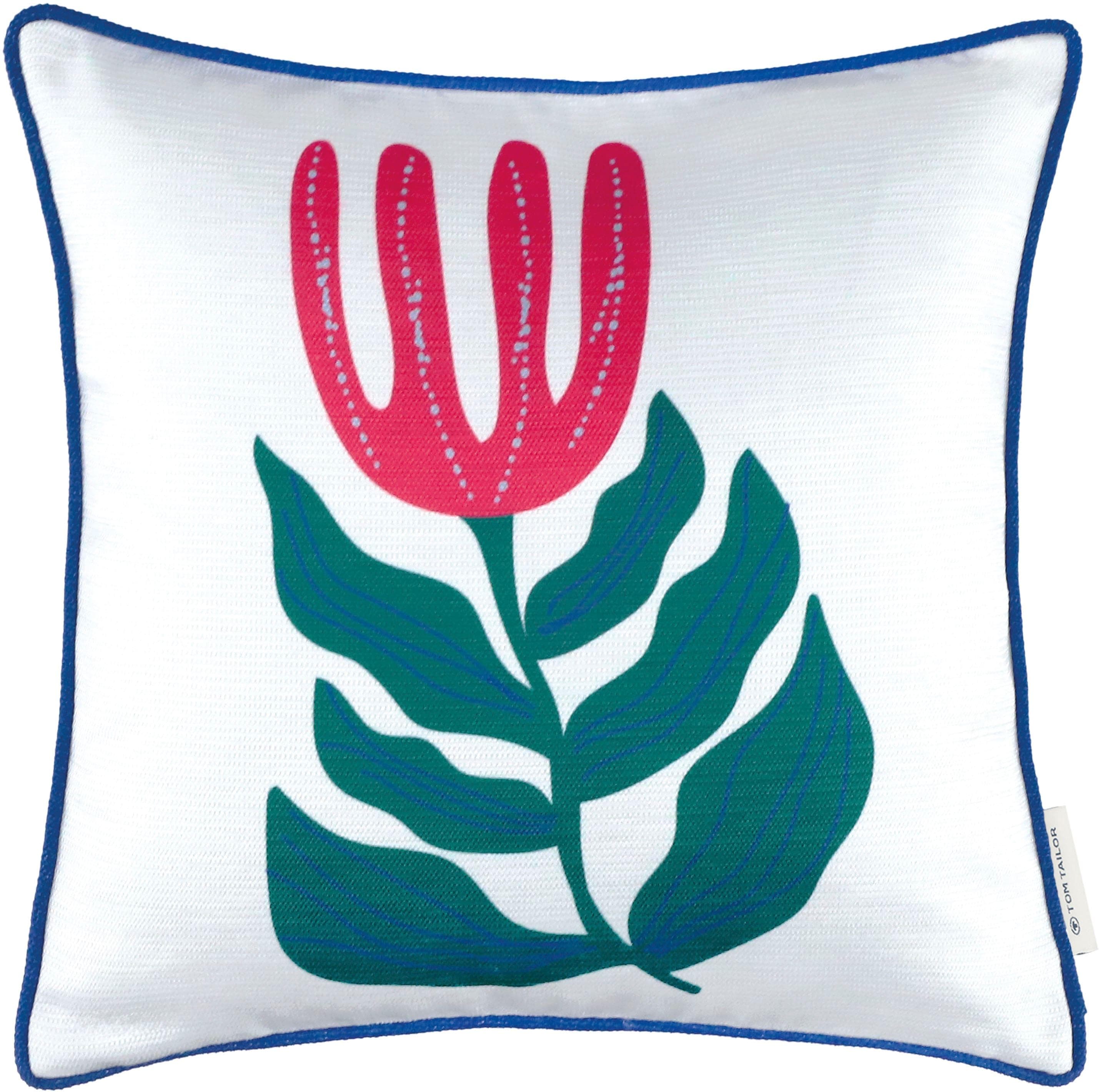 TOM TAILOR Kissenhülle Tropical Flower Rosa Polyester