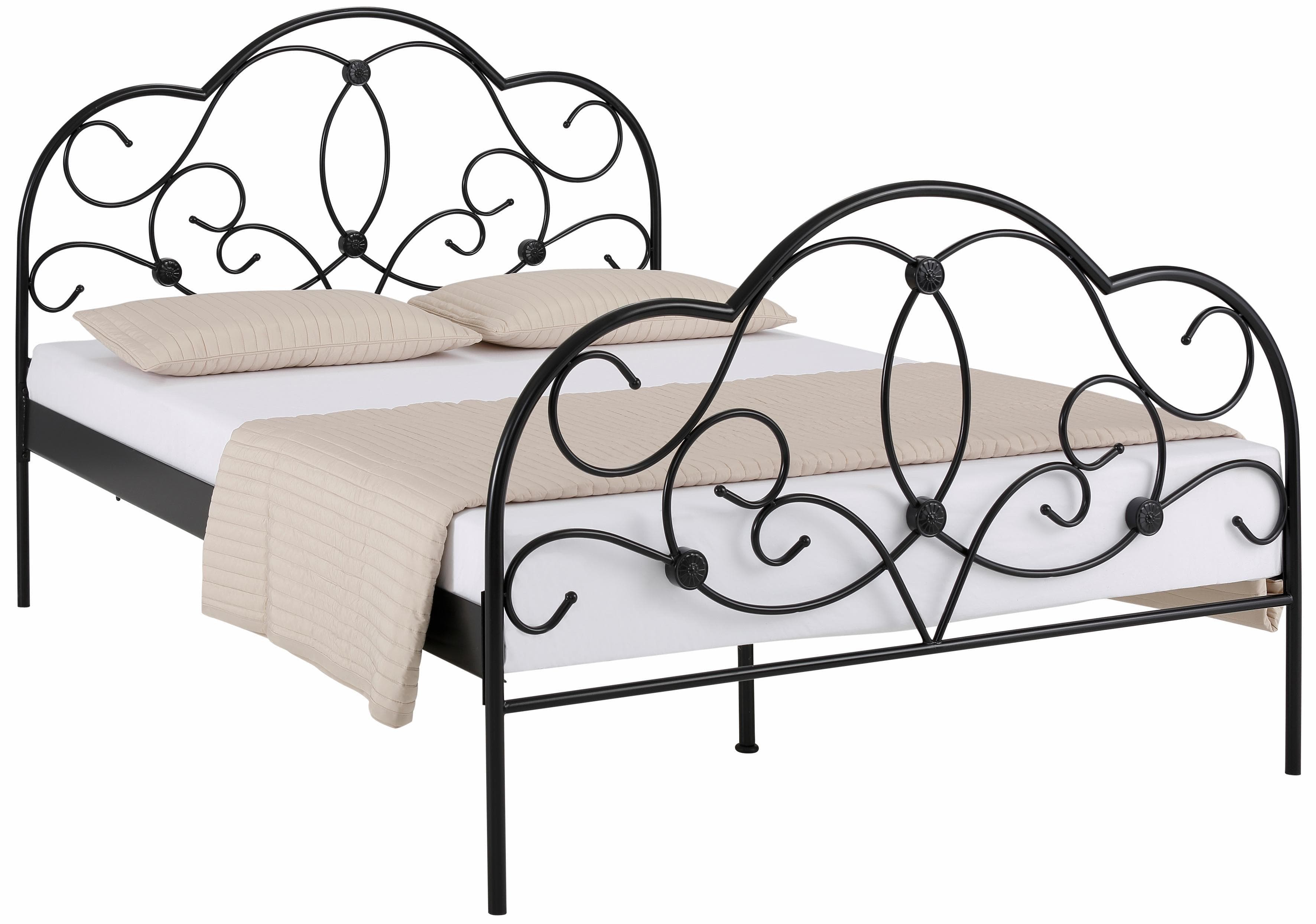 Home Affaire Metallbett TOPSELLER! Schwarz, Romantischer Stil