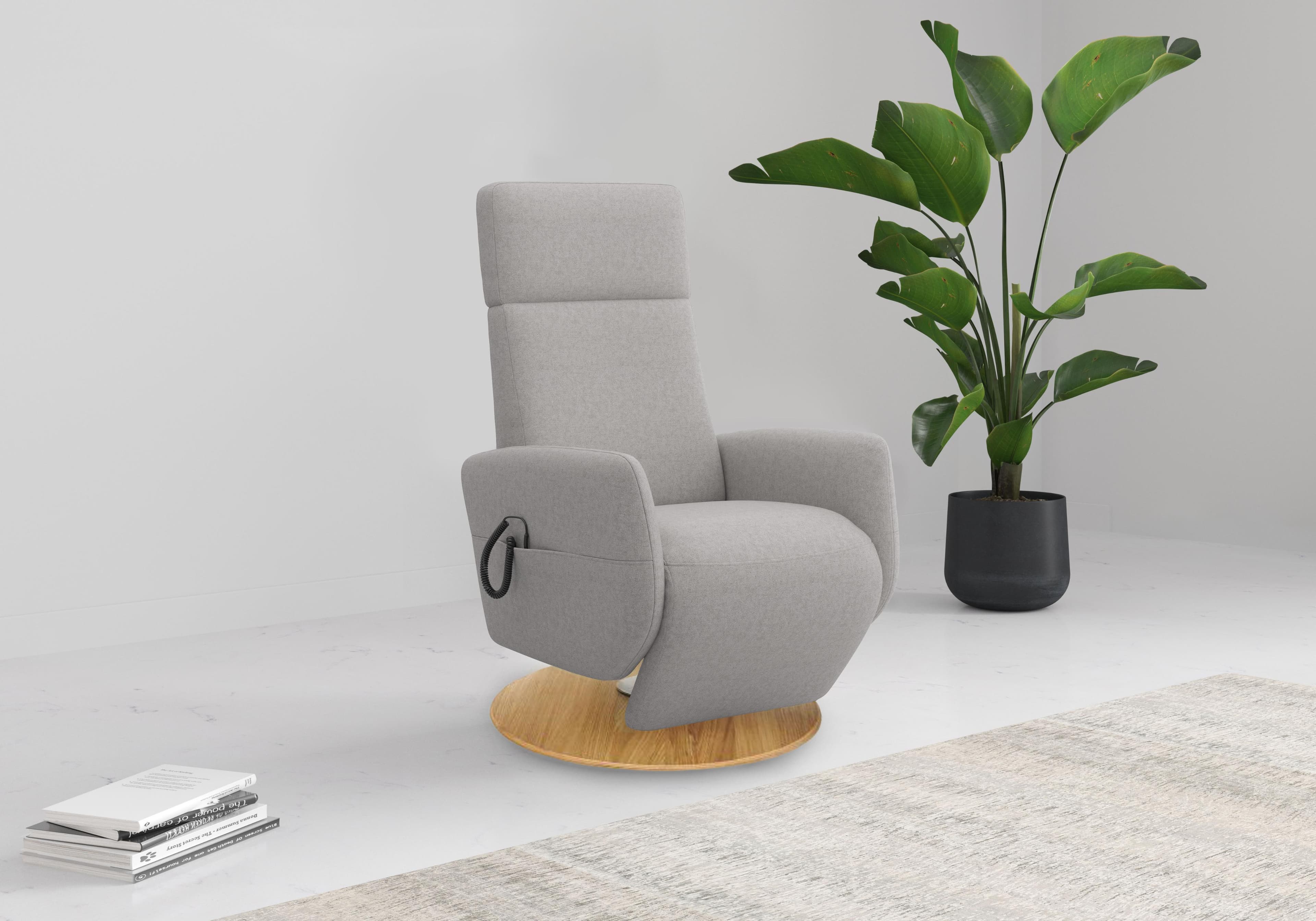 Home Affaire TV-Sessel Rochelle Grau mit 360° Drehfunktion & Aufstehhilfe