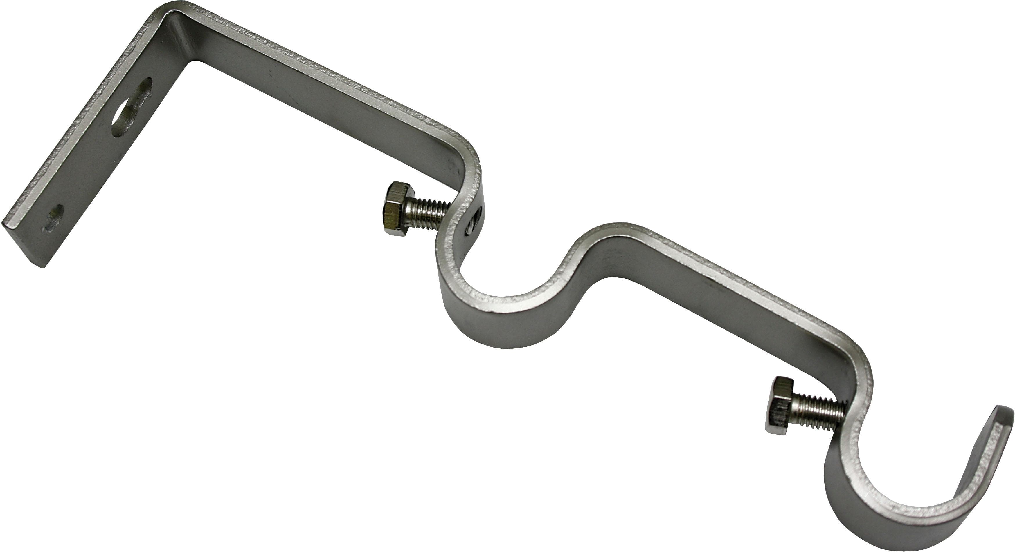 GARDINIA Doppelträger Memphis Silber Edelstahl Optik Gardinenstangenhalterung