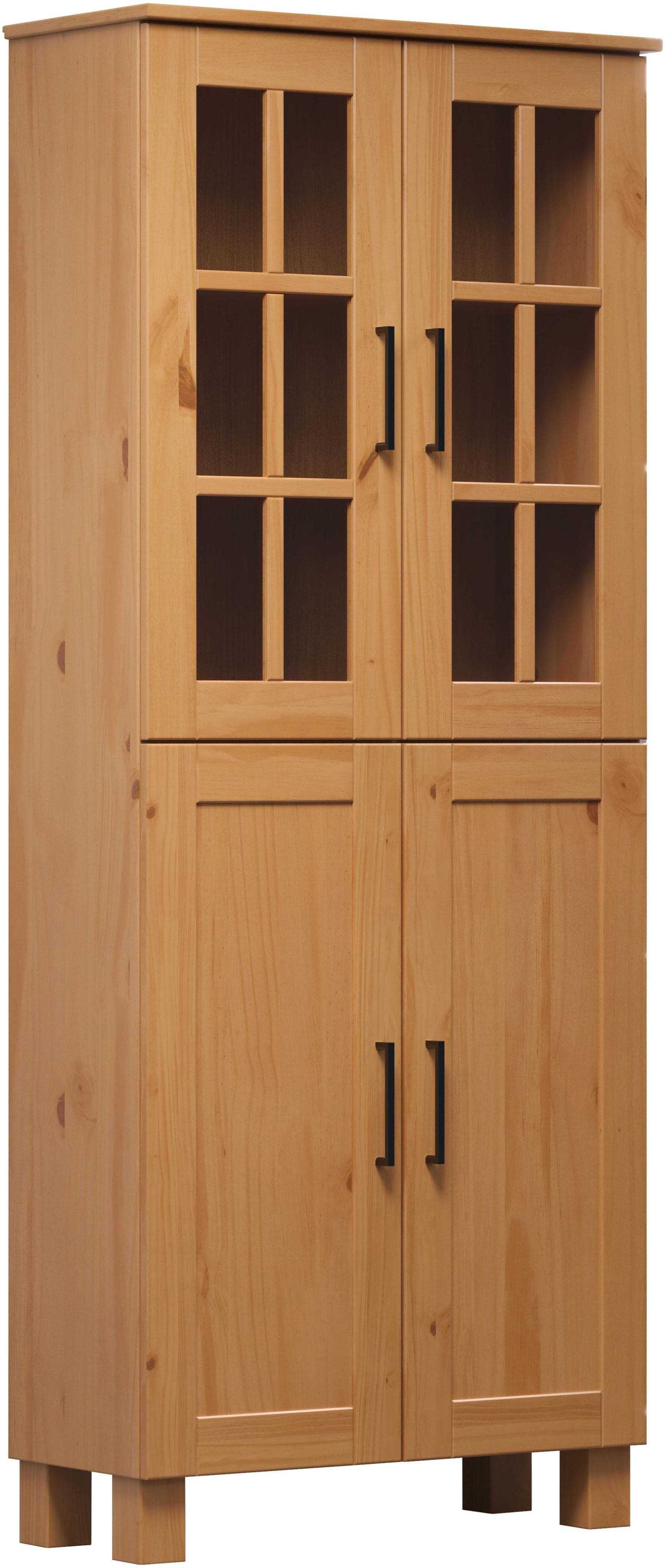 WELLTIME Hochschrank Ulea Honigfarben Massivholz Badschrank