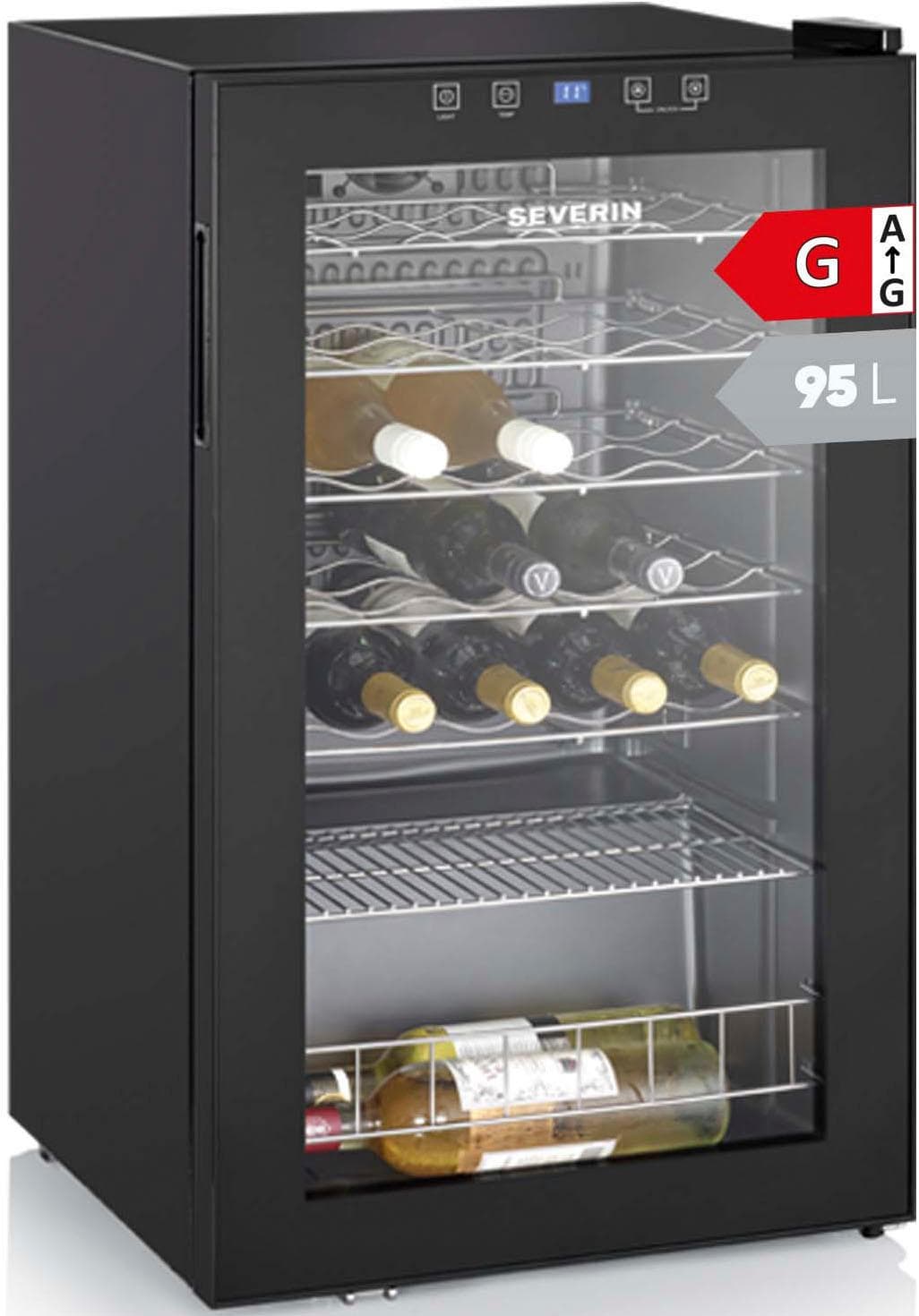 Moderner Weinkühlschrank in Schwarz