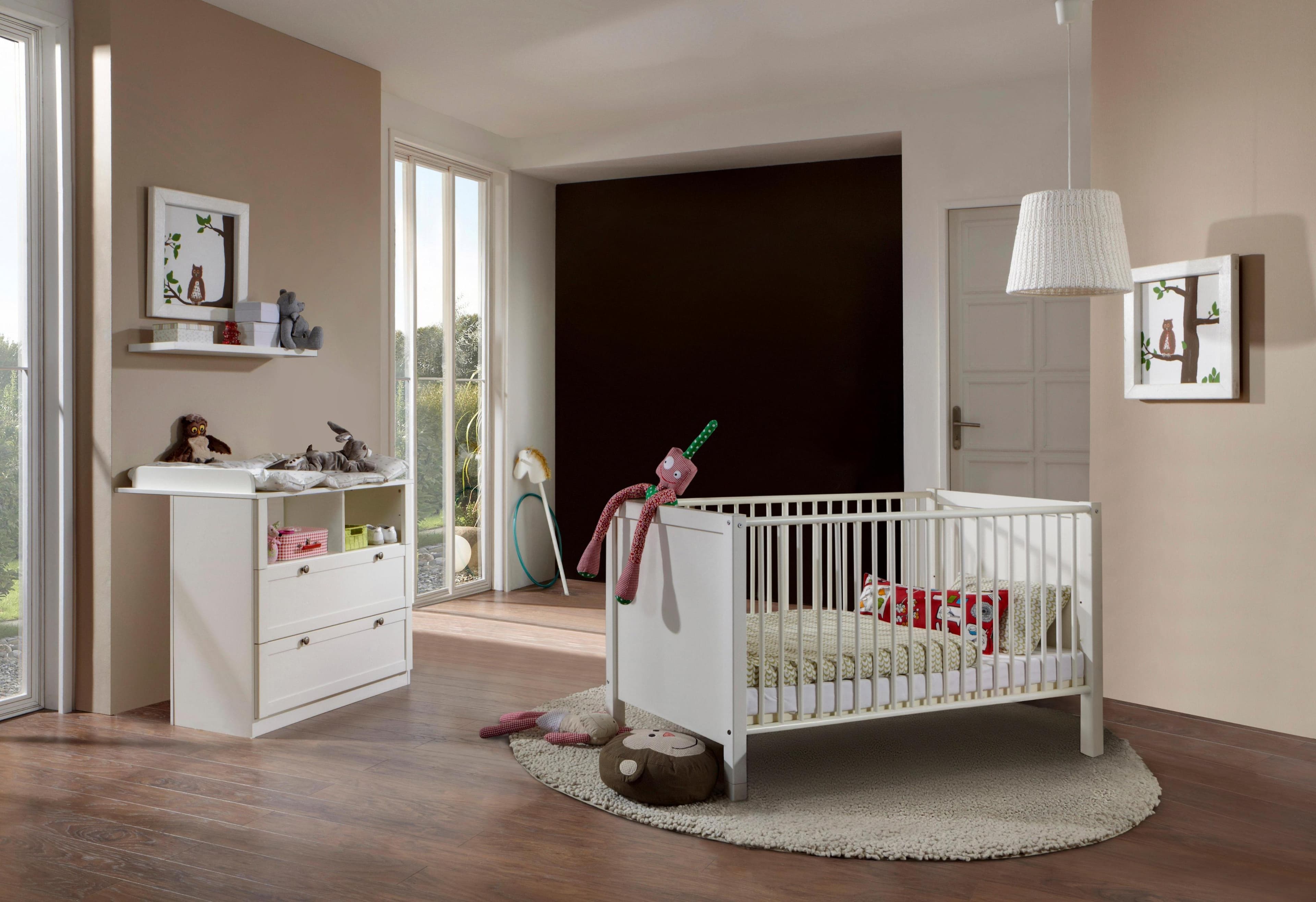 WIMEX Babymöbel-Set Helsingborg Weiß Kinderbett Wickelkommode
