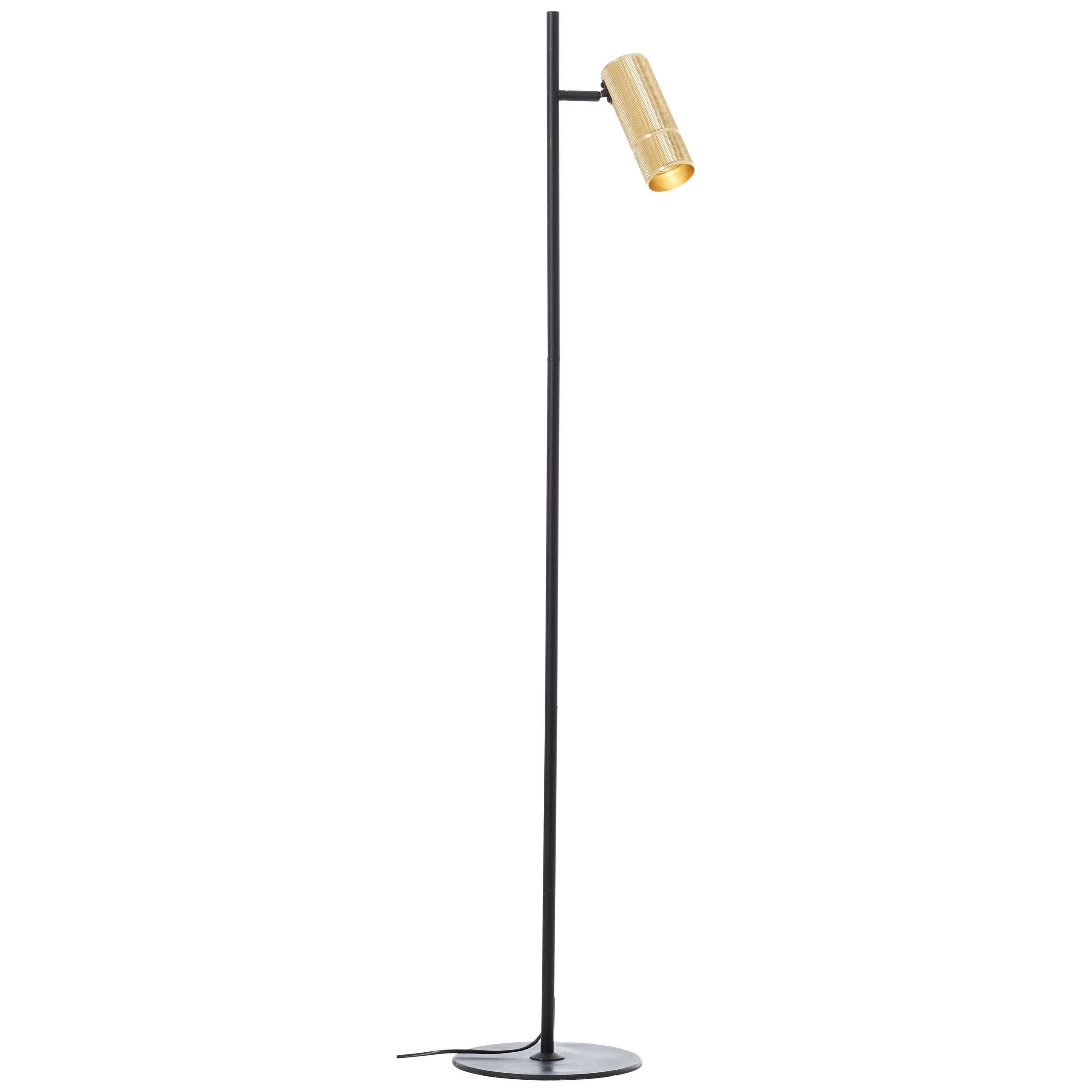 Brilliant Stehlampe Marty Schwarz Gold Aluminium Schwenkbar
