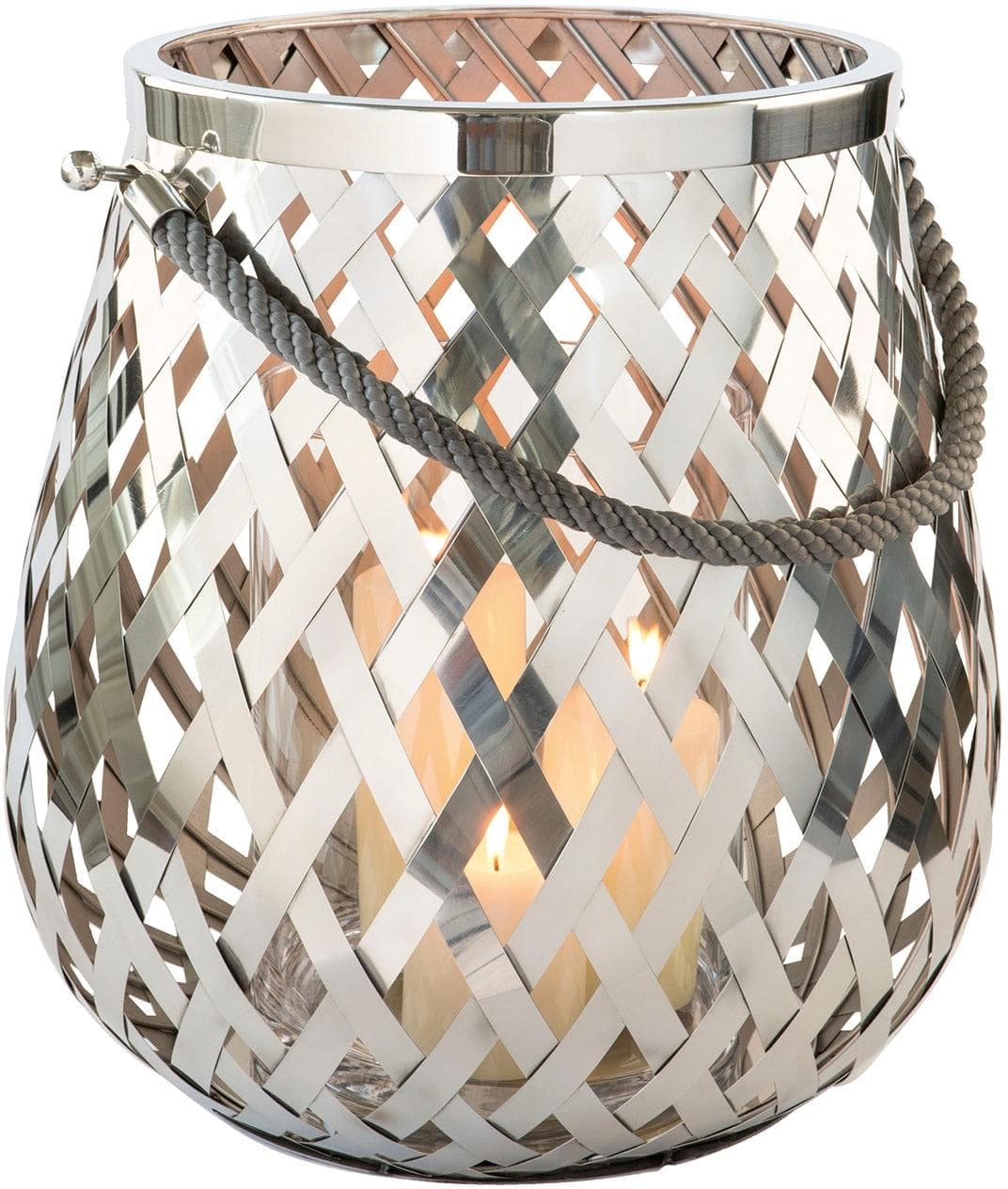 Fink Windlicht OTIS Silber Edelstahl Glas Kerzenleuchter