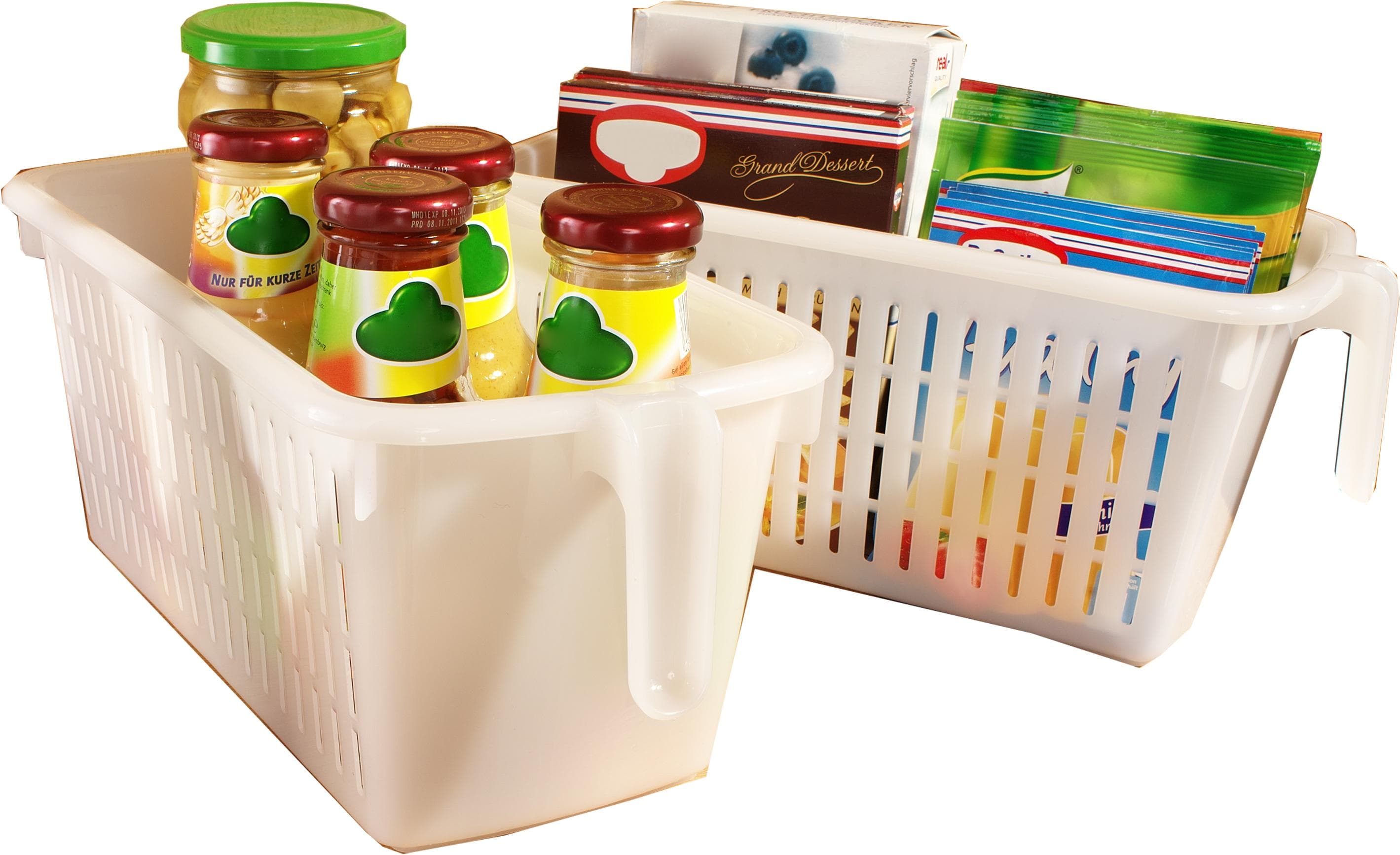 RUCO Allzweckkorb 5er Set Weiß Transparent mit Griff