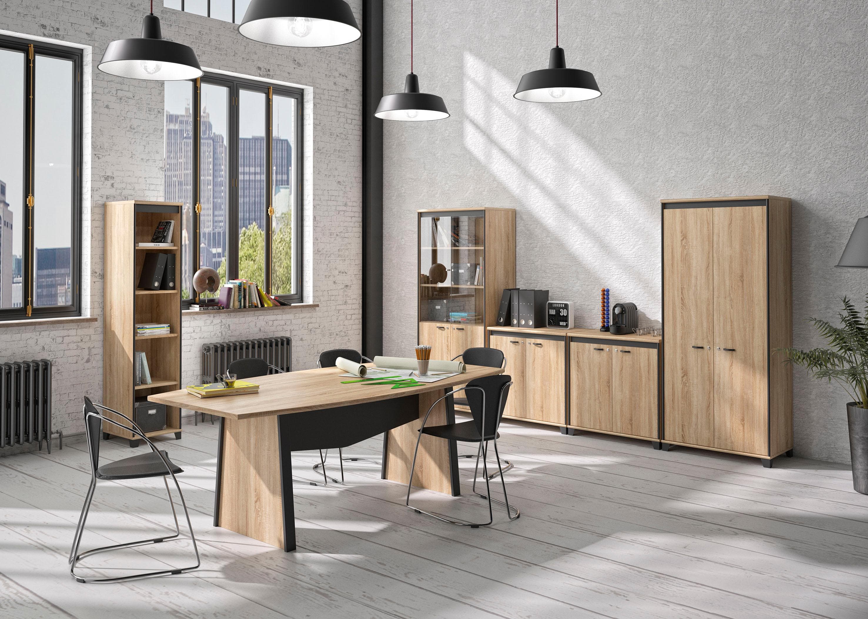Aktenschrank GAMI MAMBO Eiche Sonoma 4 Türen mit Glas