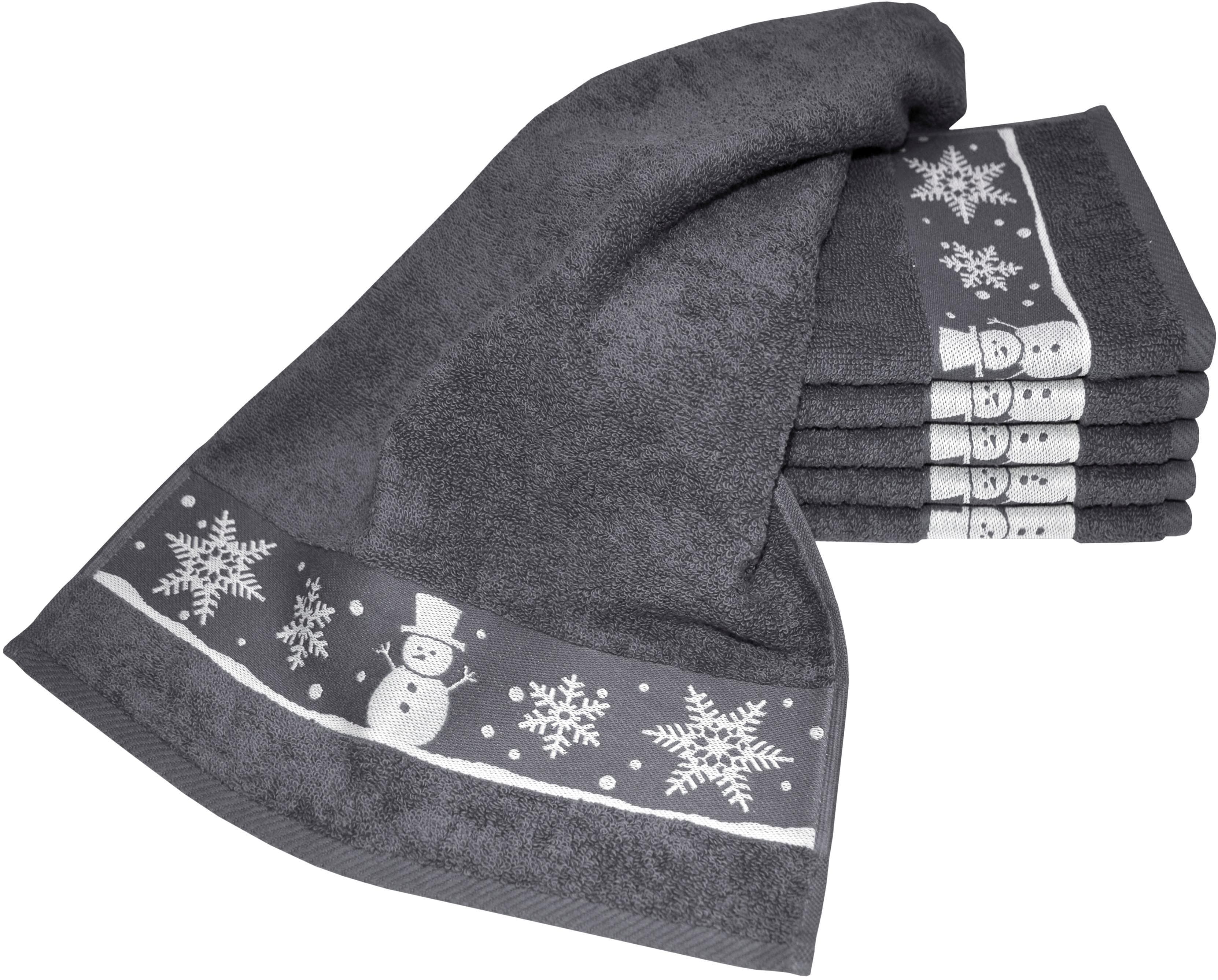 Dyckhoff Schneemann Gästehandtücher - Winterliches Design aus Baumwolle