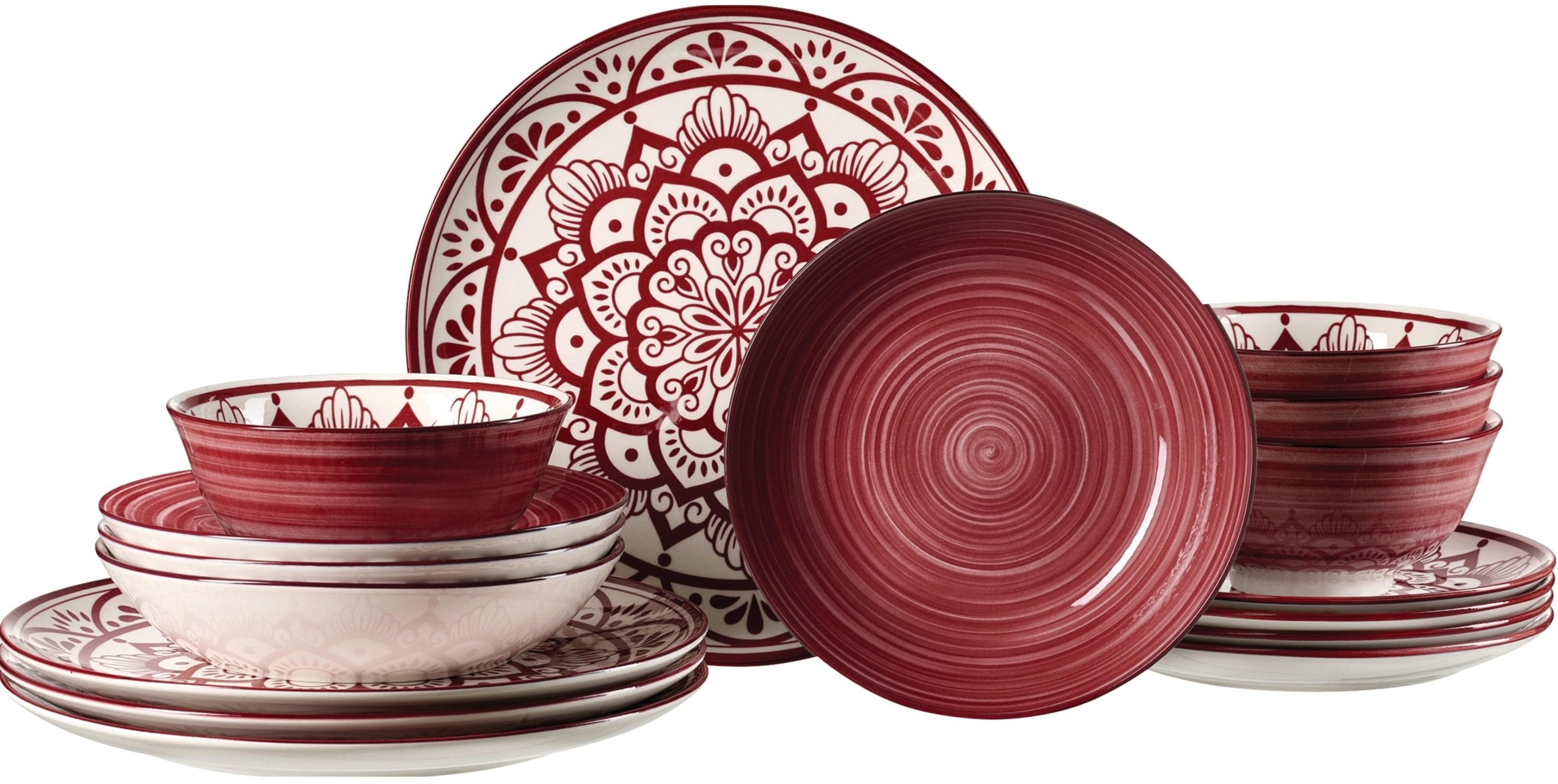 Tafelservice RITZENHOFF & BREKER Doha 16-tlg. Burgund Porzellan